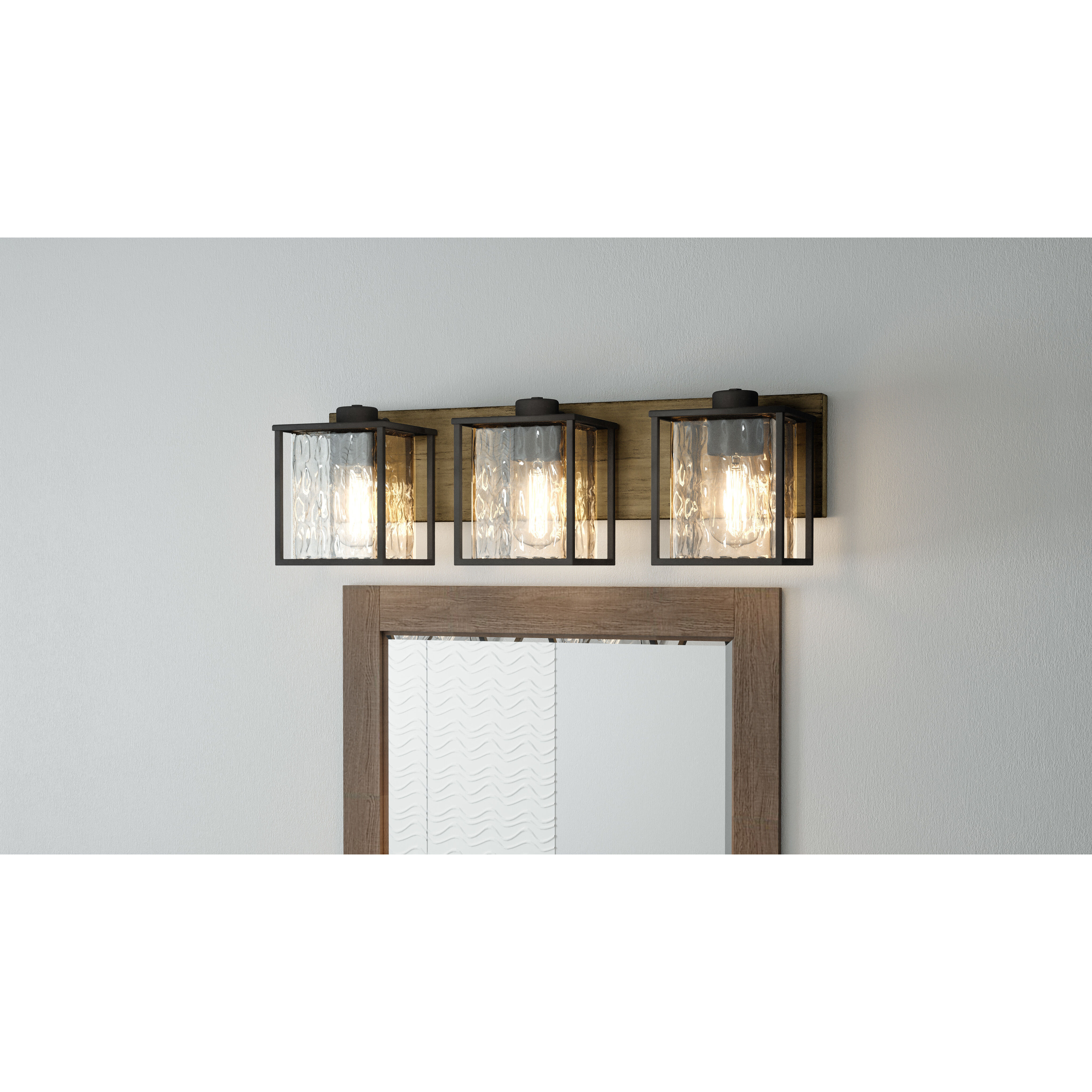 Holsten 3 Light 23 inch Matte Black Bath Light Wall Light, Large