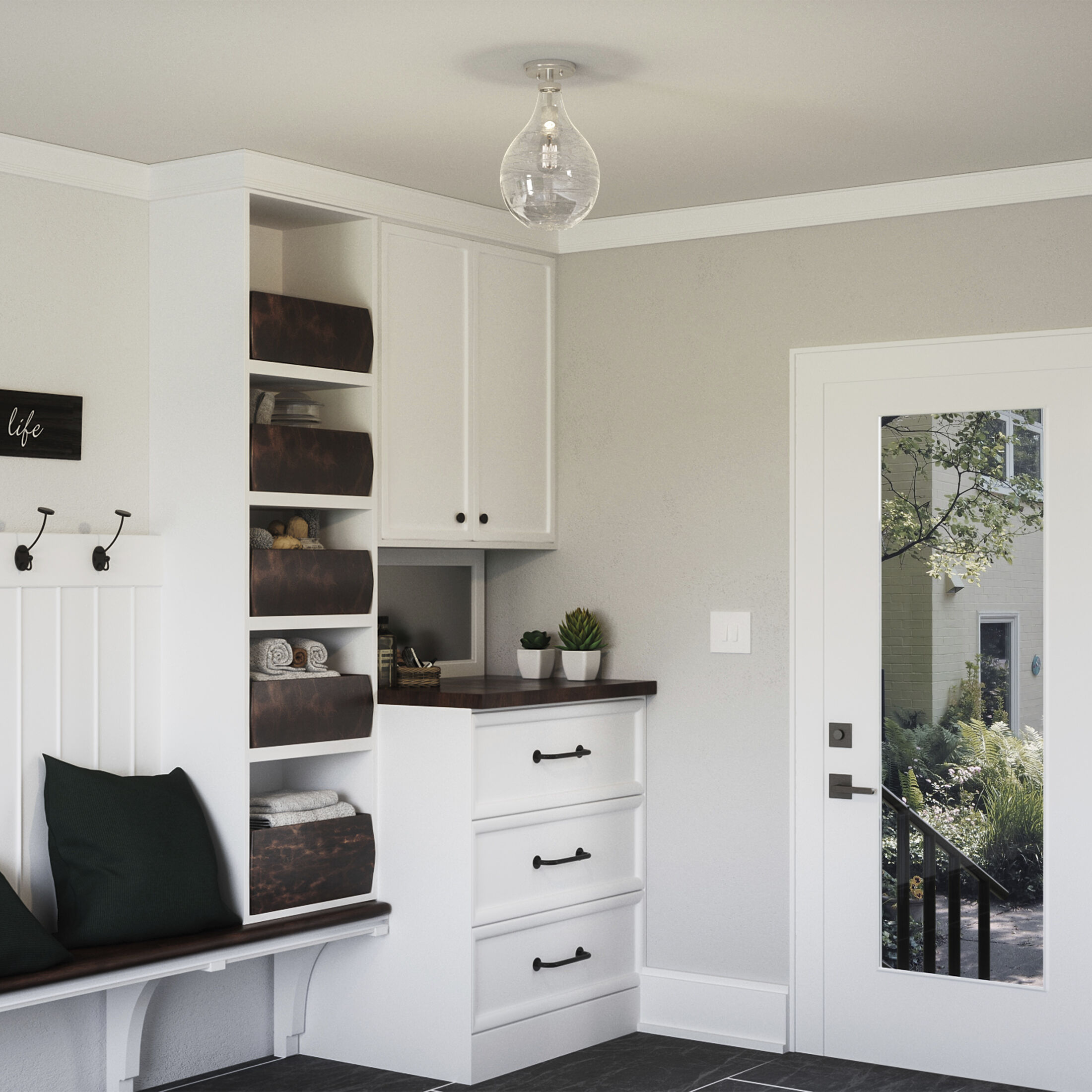 Genie 1 Light 9 inch Brushed Nickel Semi-Flush Mount Ceiling Light