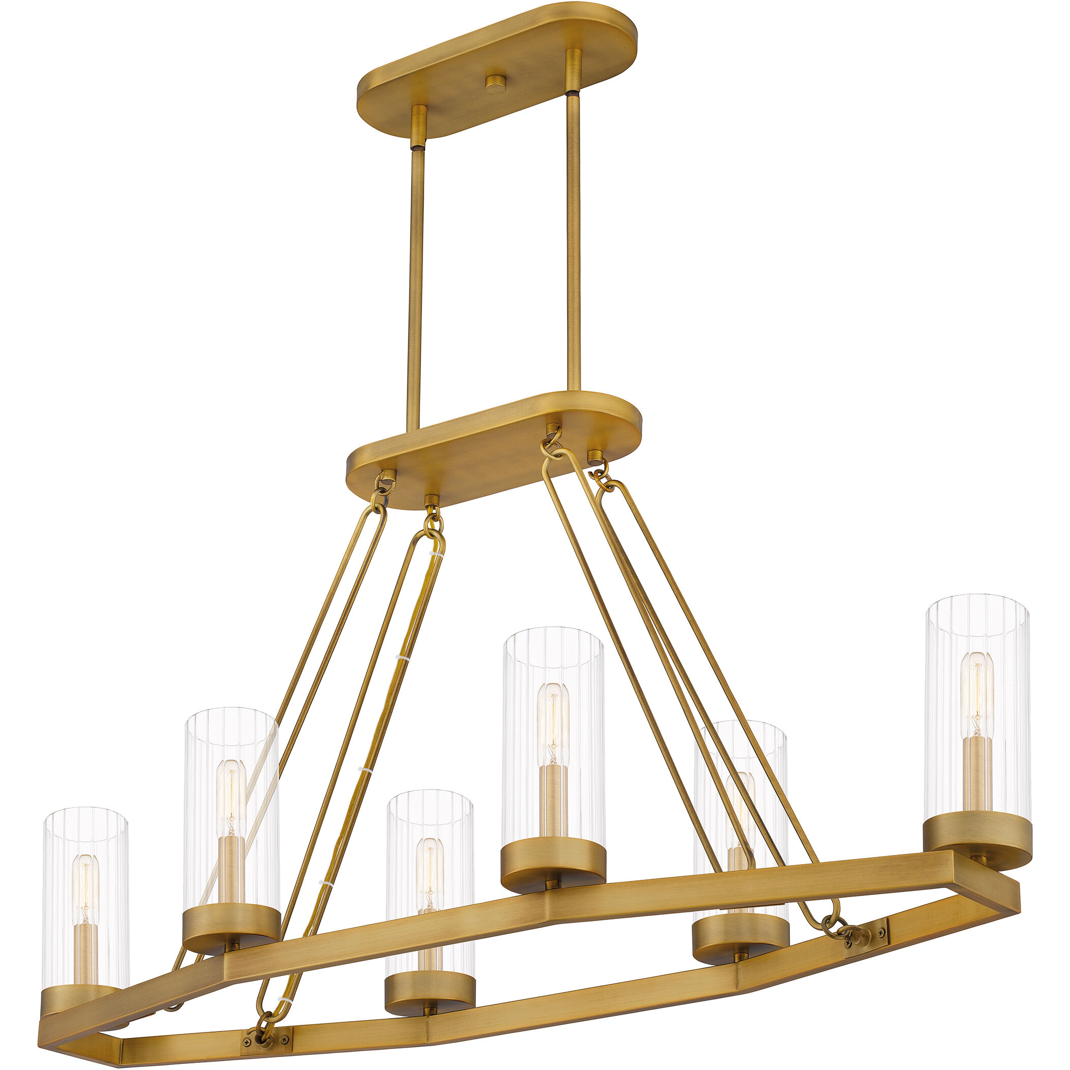 Valens 6 Light 40 inch Aged Brass Island Light Ceiling Light