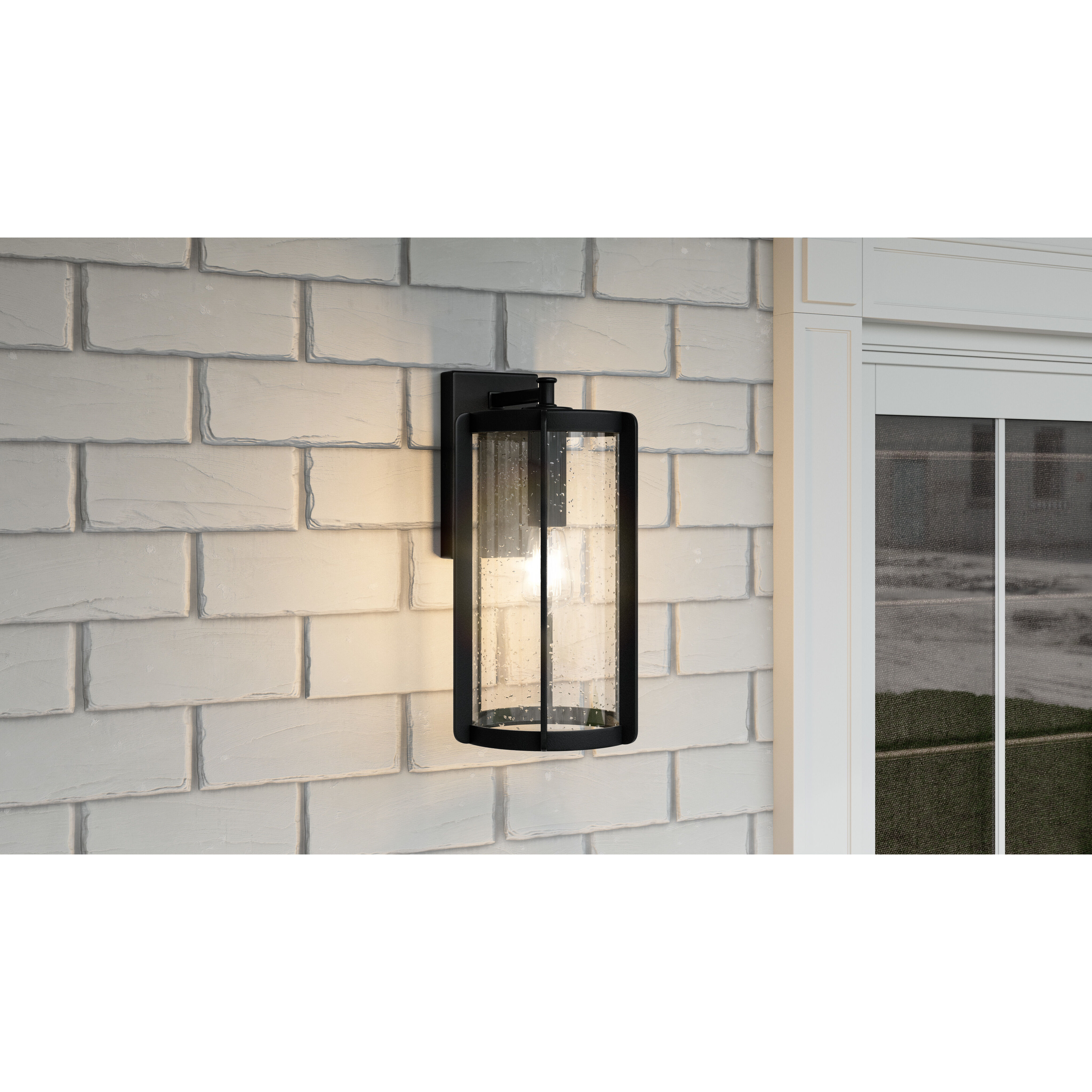 Hazel 1 Light 16 inch Earth Black Outdoor Wall Lantern