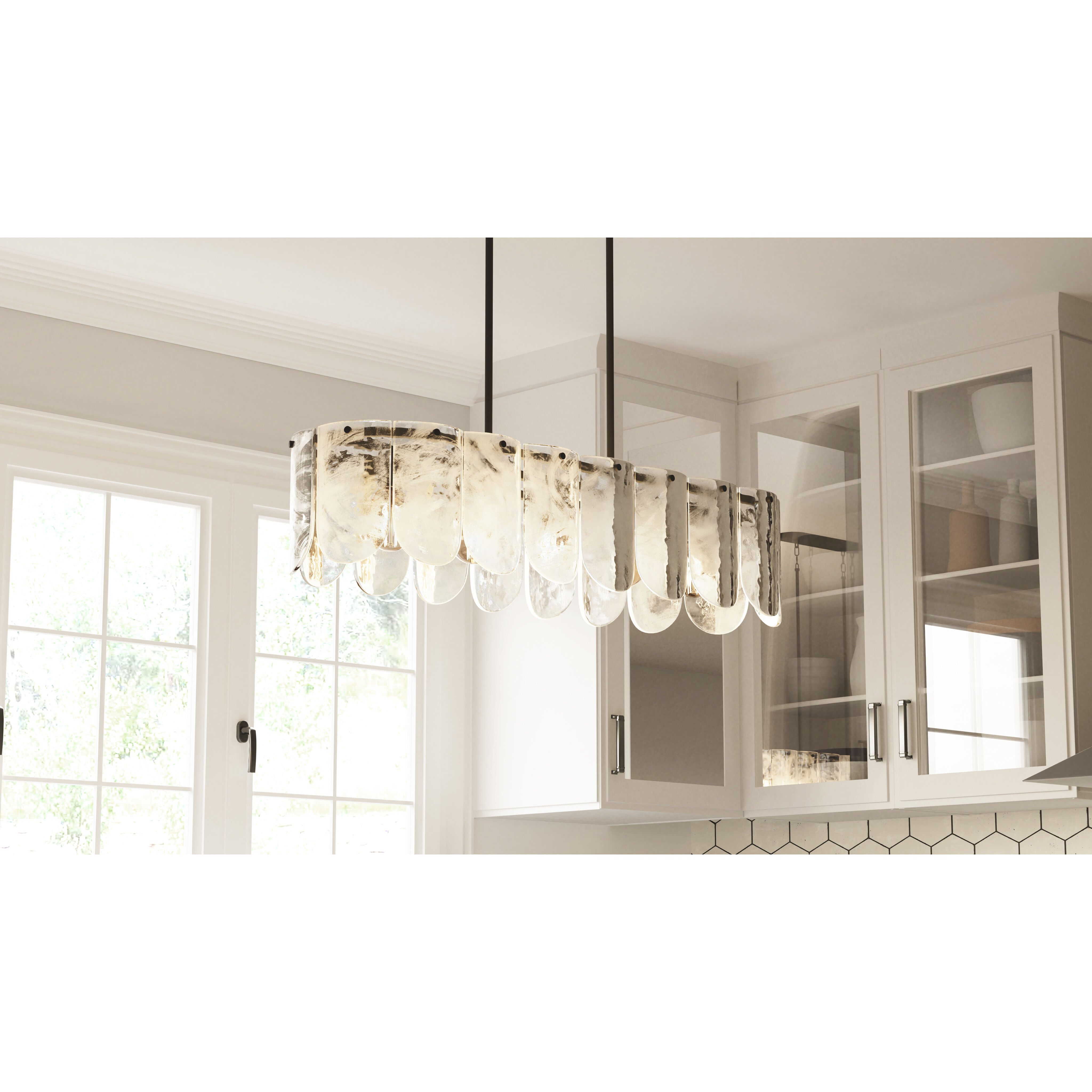 Cassidy 5 Light 43 inch Matte Black Linear Chandelier Ceiling Light, Large