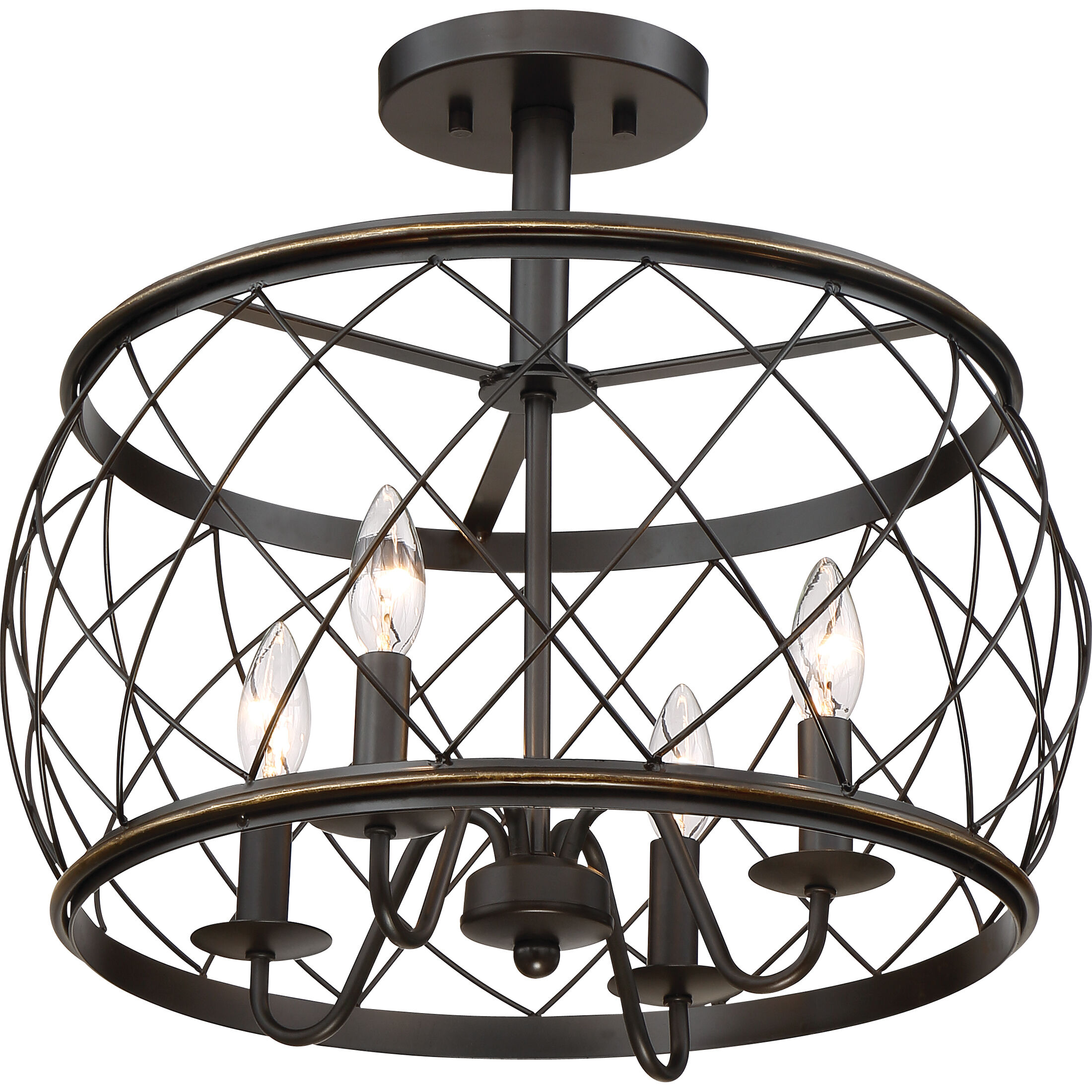 Dury 4 Light 17.5 inch Palladian Bronze Semi-Flush Mount Ceiling Light