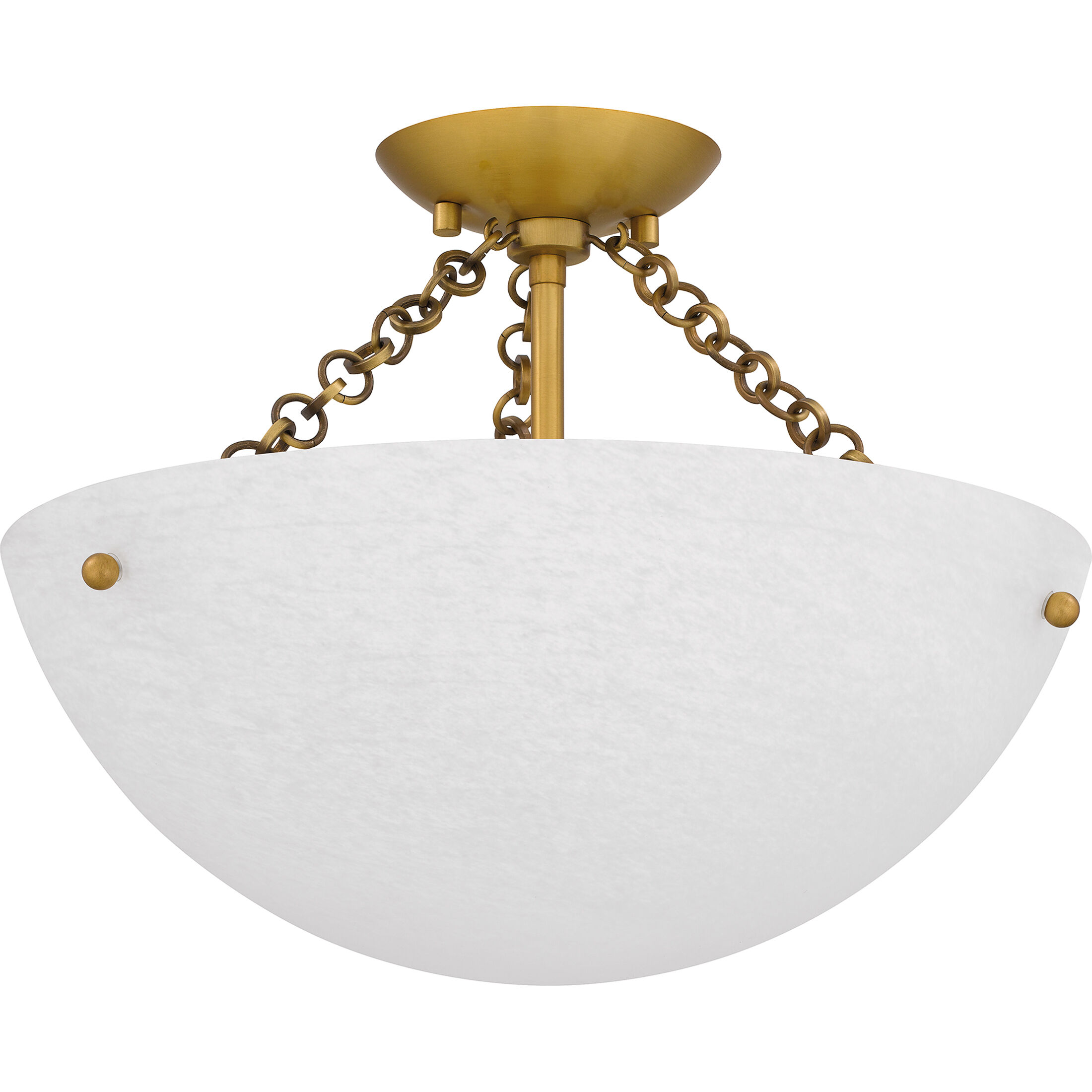 Baylor 3 Light 15 inch Brushed Gold Semi-Flush Mount Ceiling Light, Medium