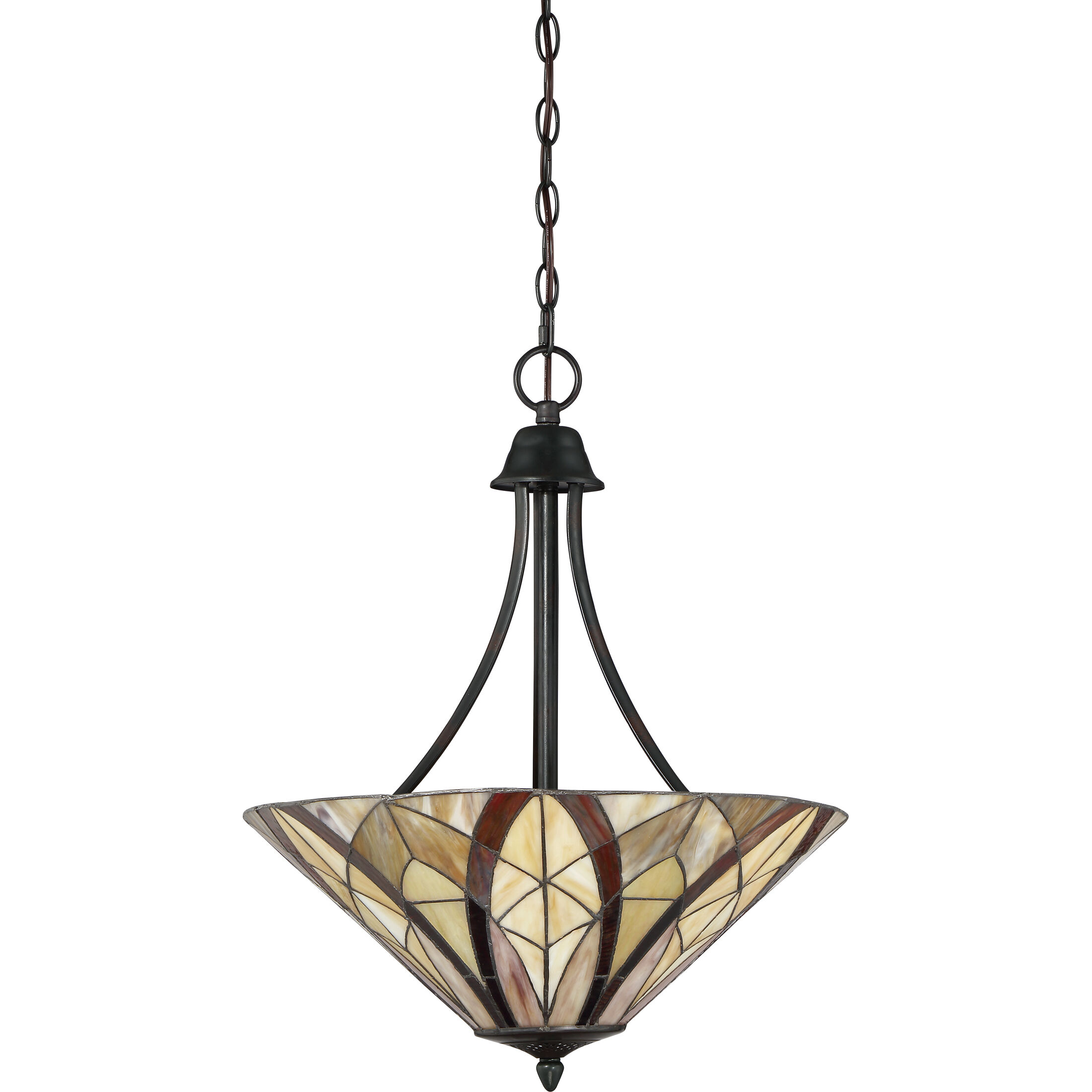 Victory 3 Light 19 inch Valiant Bronze Pendant Ceiling Light, Naturals