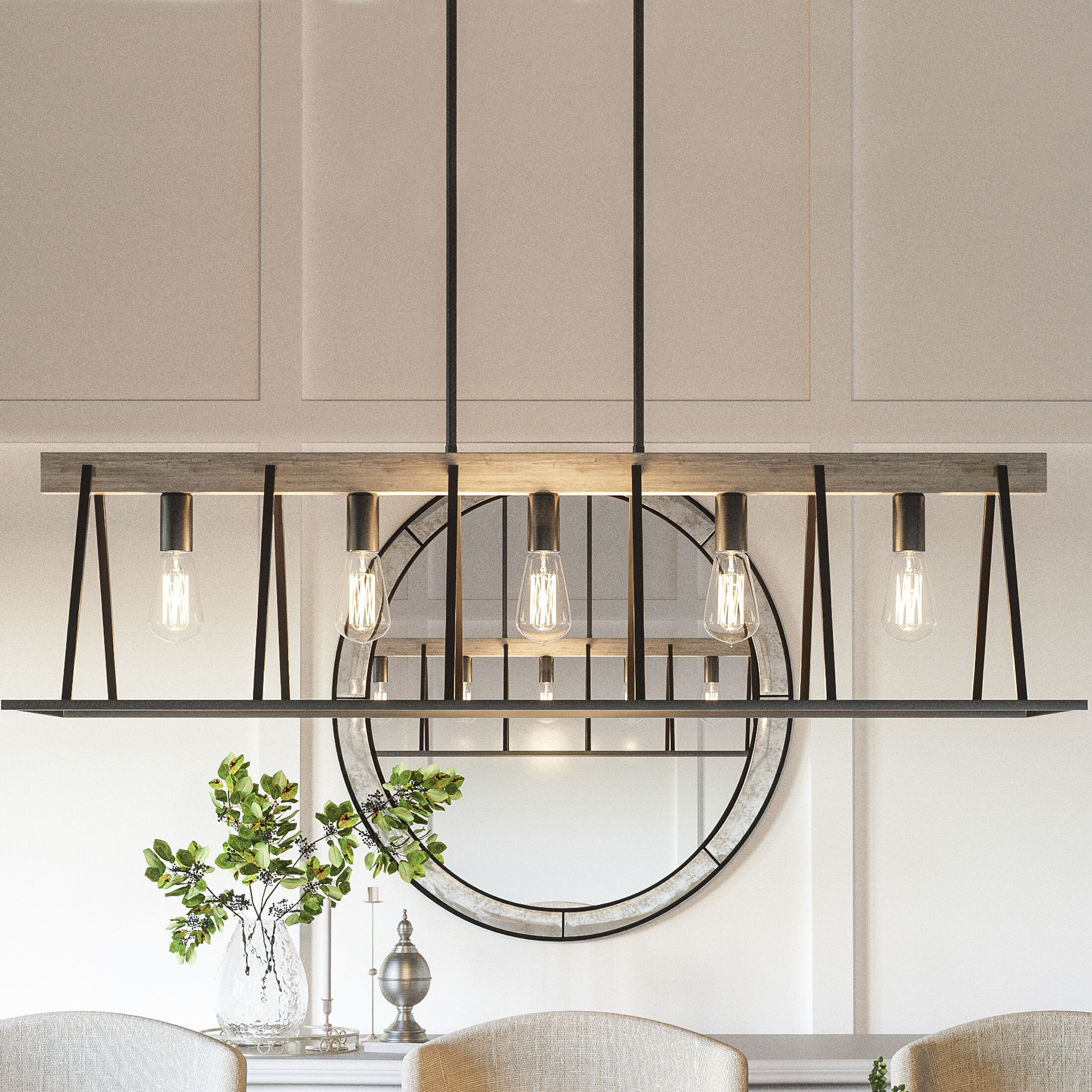 Quoizel BRT542GK Brockton 5 Light 42 inch Grey Ash Island Chandelier  Ceiling Light