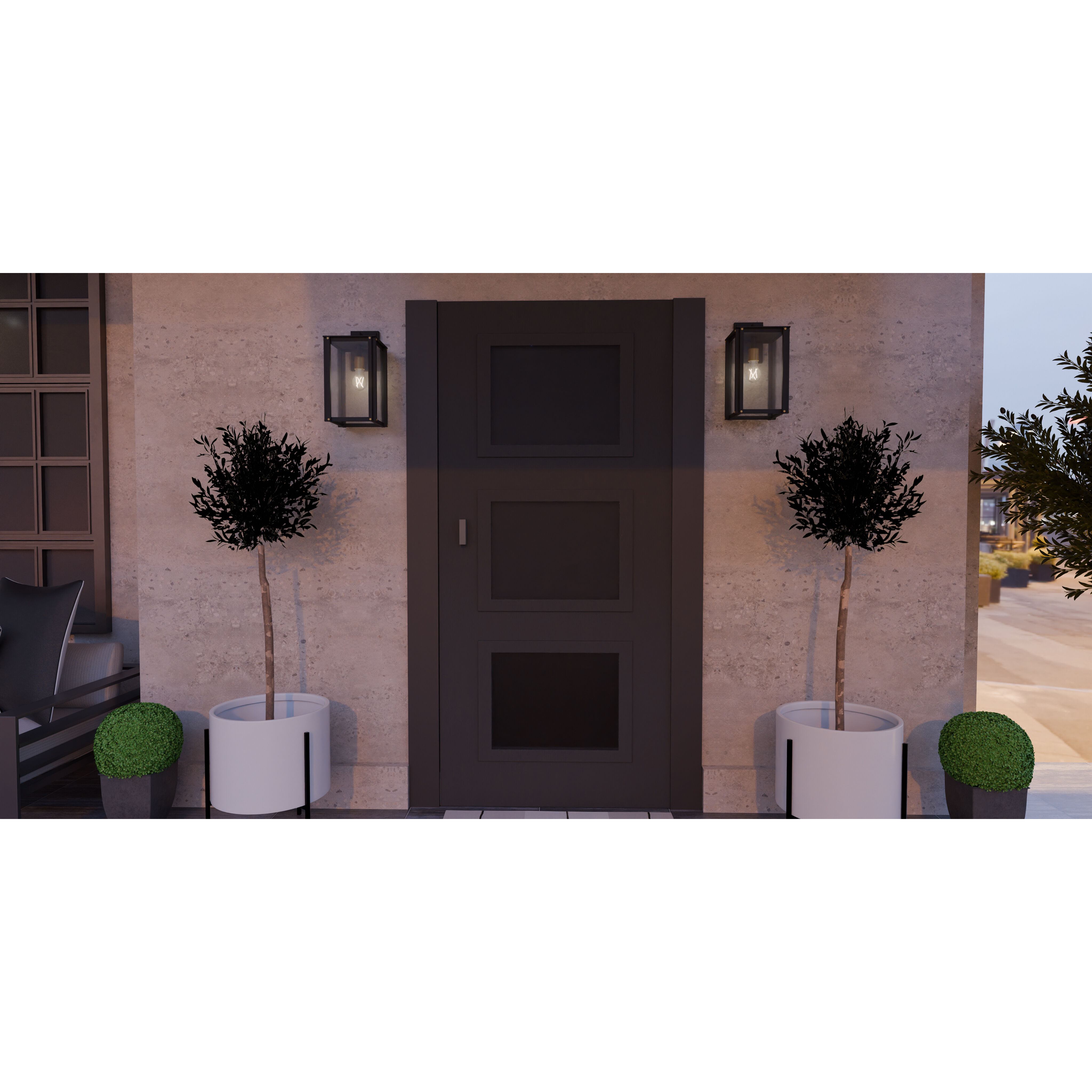 Robbins 1 Light 8 inch Matte Black Outdoor Lantern, Medium