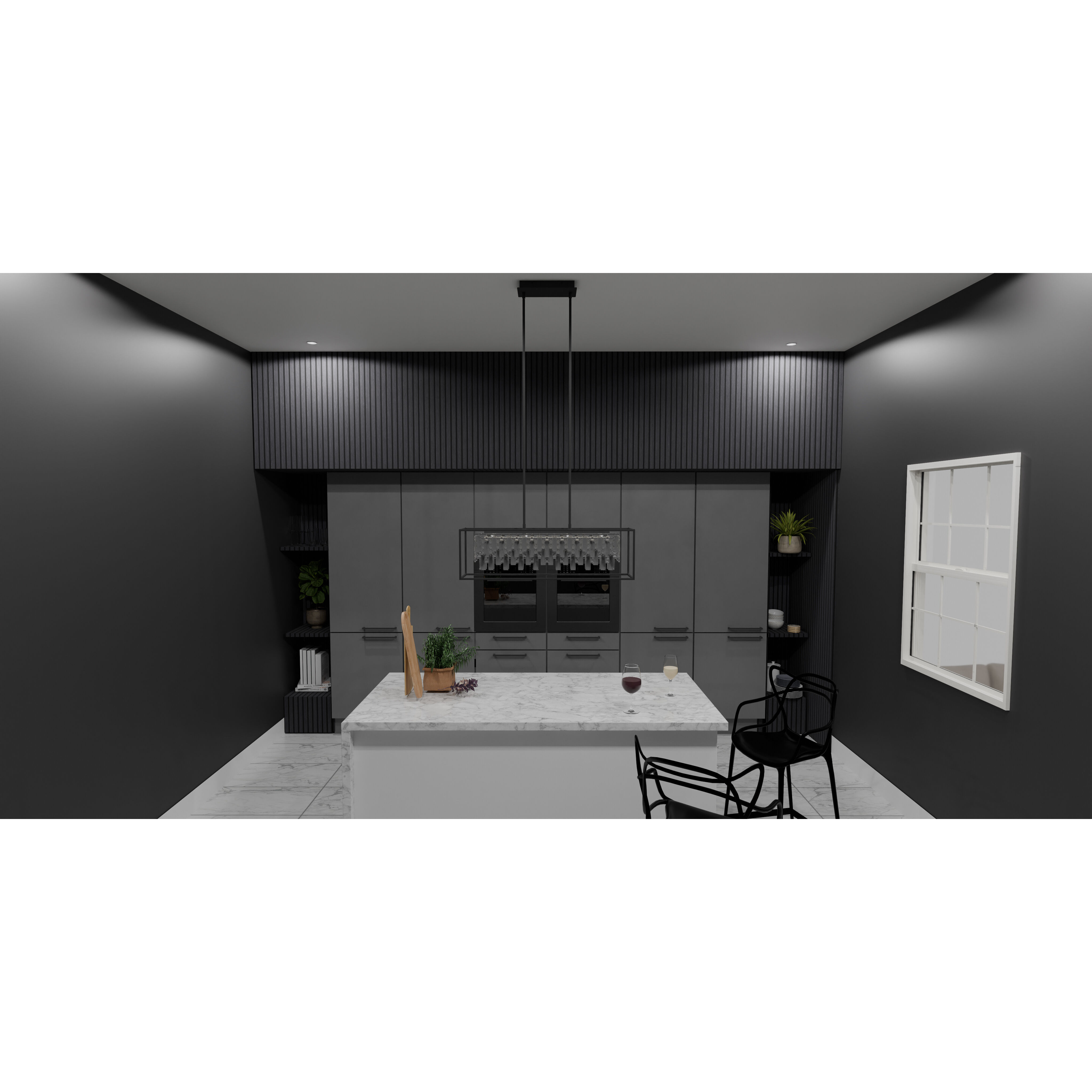 Brillance LED 35.5 inch Matte Black Island Light Ceiling Light, Small