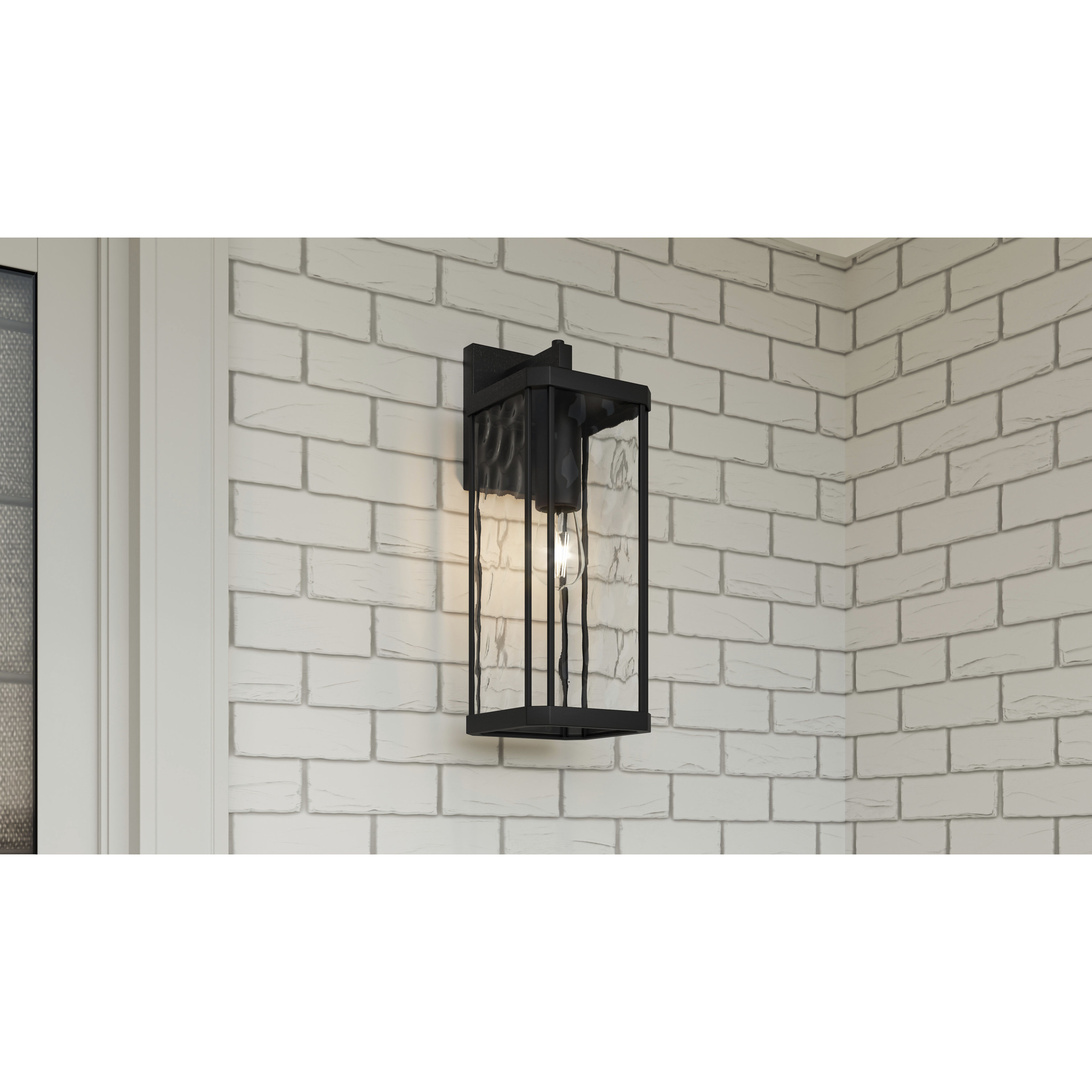 Balchier 1 Light 20 inch Matte Black Outdoor Wall Lantern