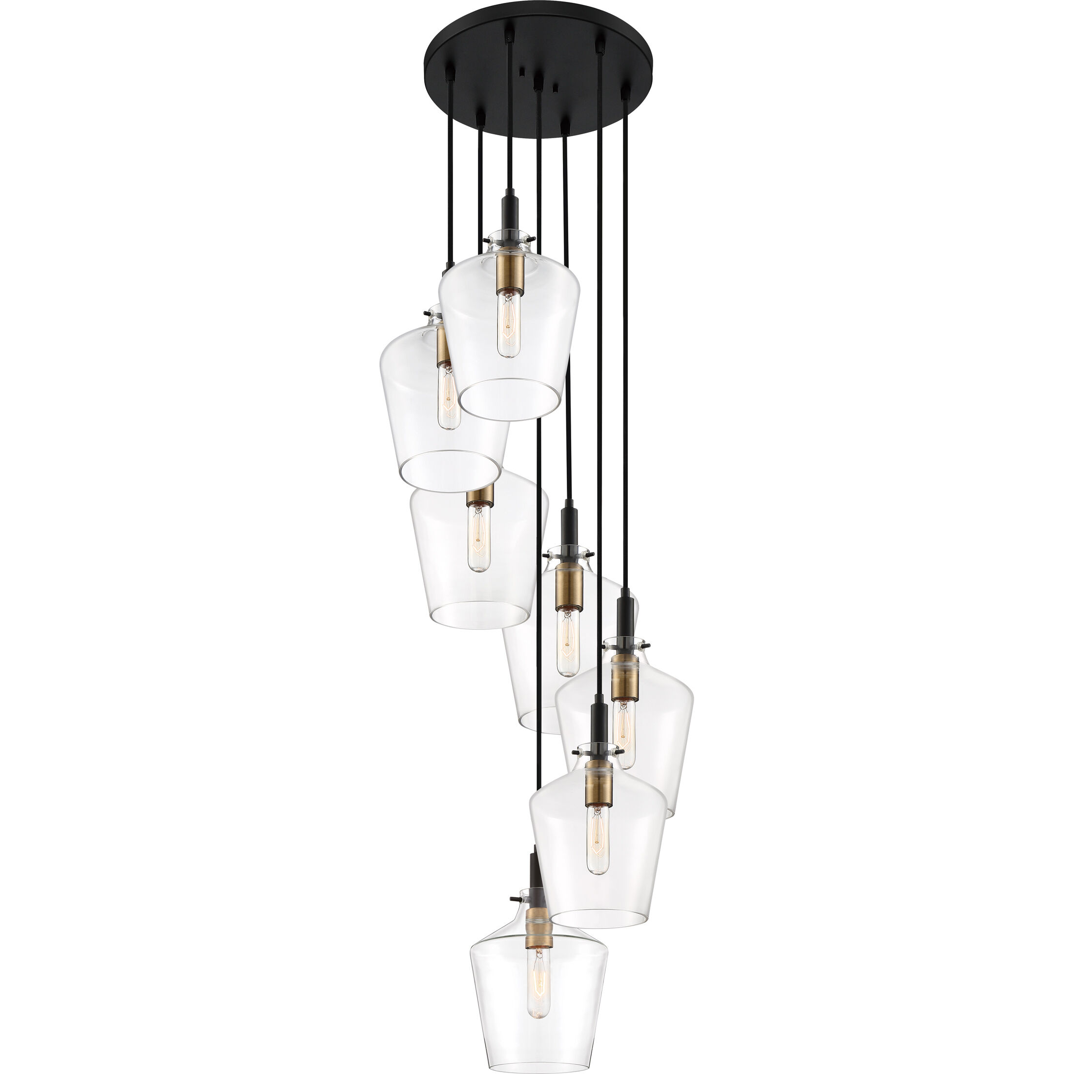 Quoizel JUN2707EK June 7 Light 19.5 inch Earth Black Pendant