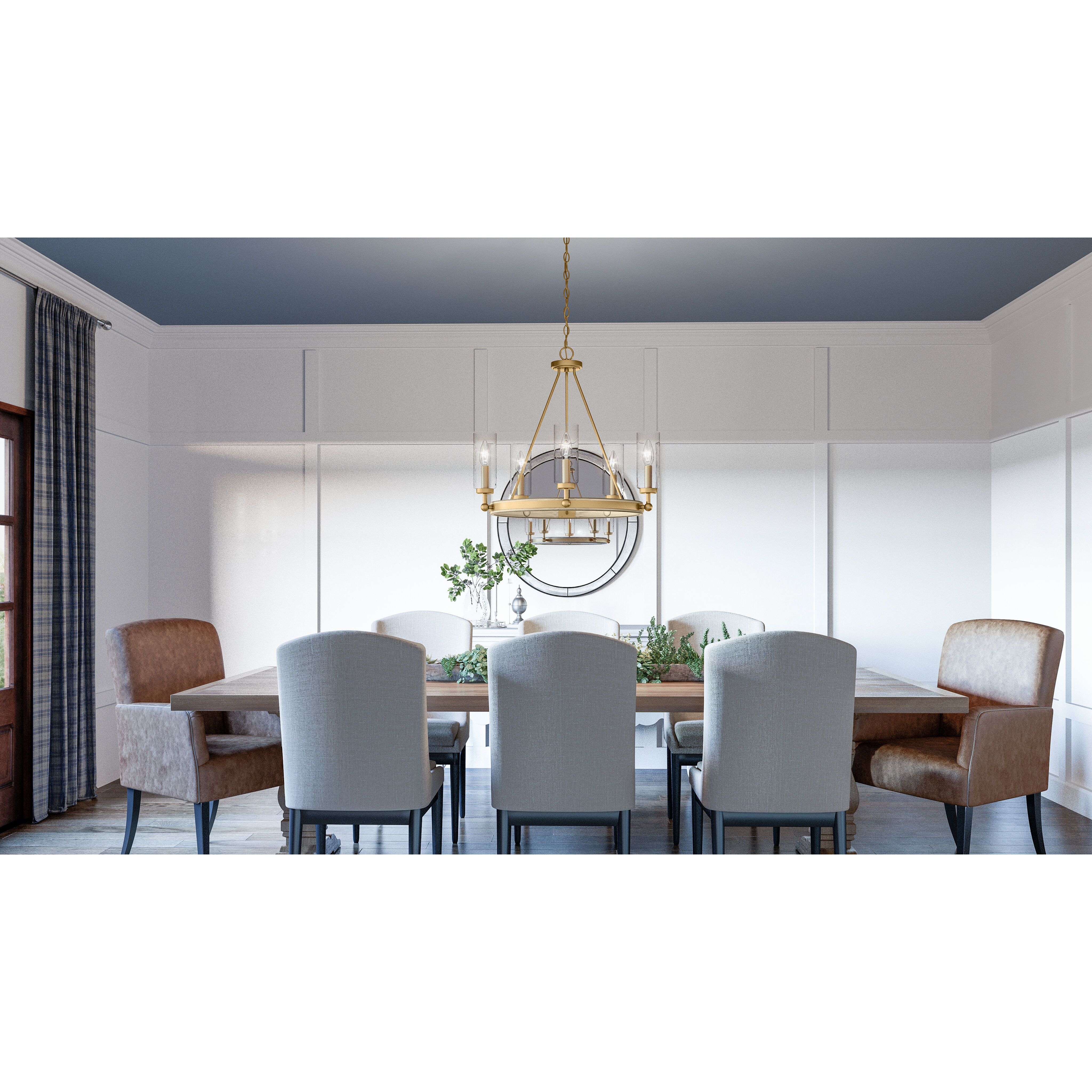 Kelleher 5 Light 24 inch Nouveau Painted Weathered Brass Chandelier Ceiling Light