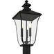 Farley 3 Light 22.75 inch Matte Black Outdoor Post Lantern