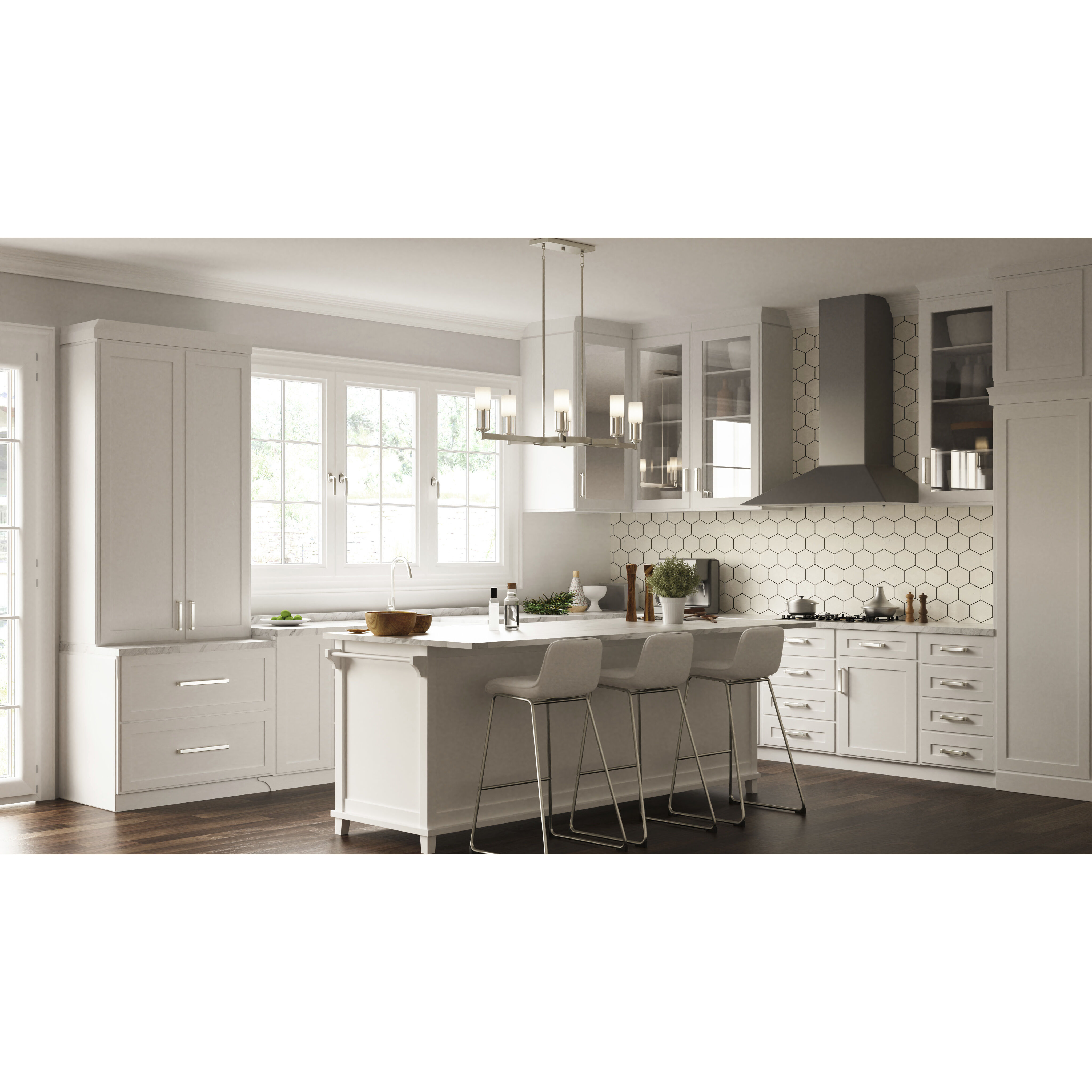 Cruz 6 Light 48 inch Brushed Nickel Linear Chandelier Ceiling Light, Large