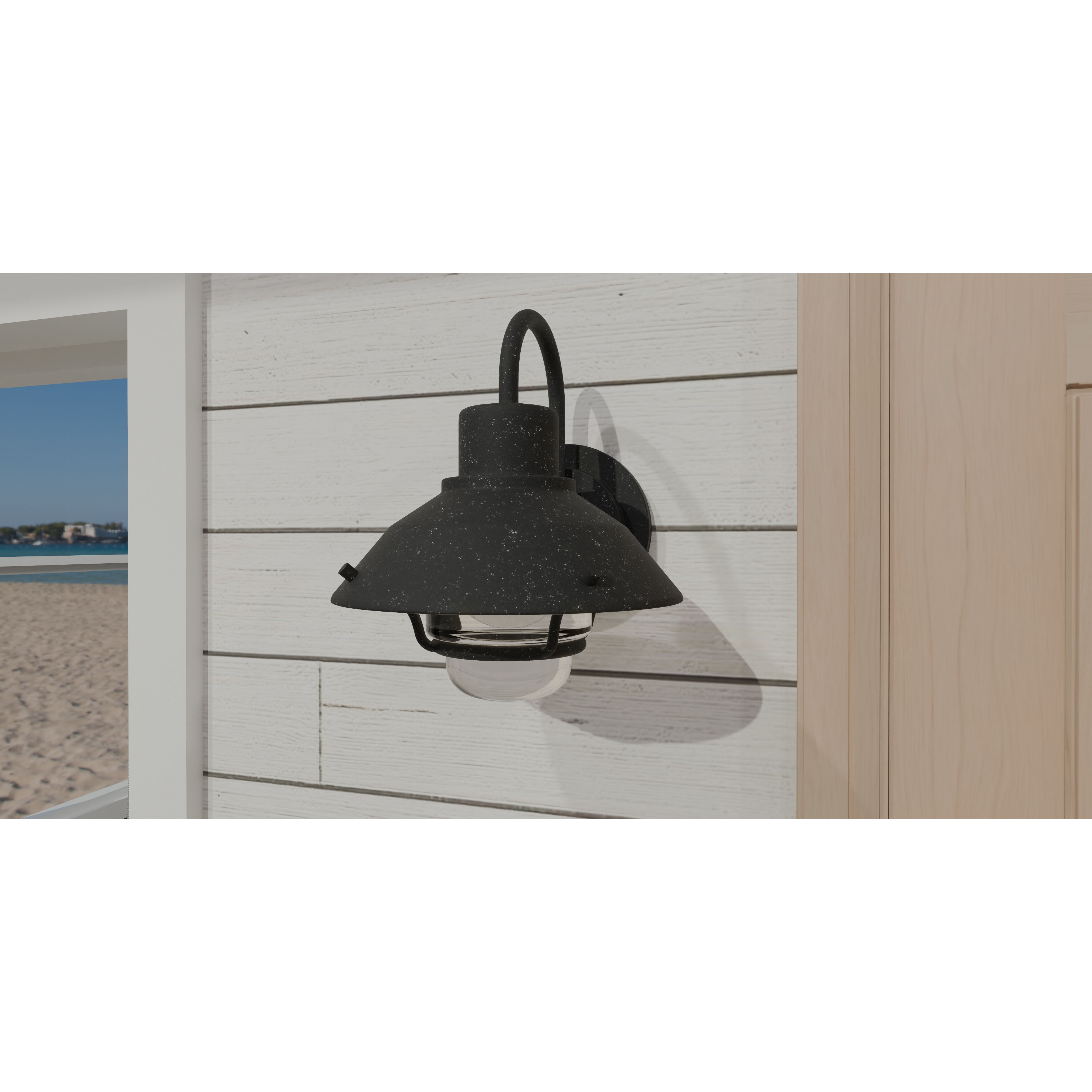 Lavalier 1 Light 8 inch Mottled Black Outdoor Lantern, Medium