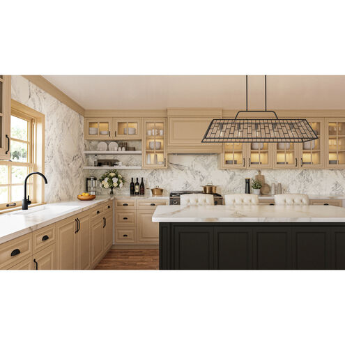 Rainier 5 Light 48 inch Matte Black Linear Chandelier Ceiling Light, Large