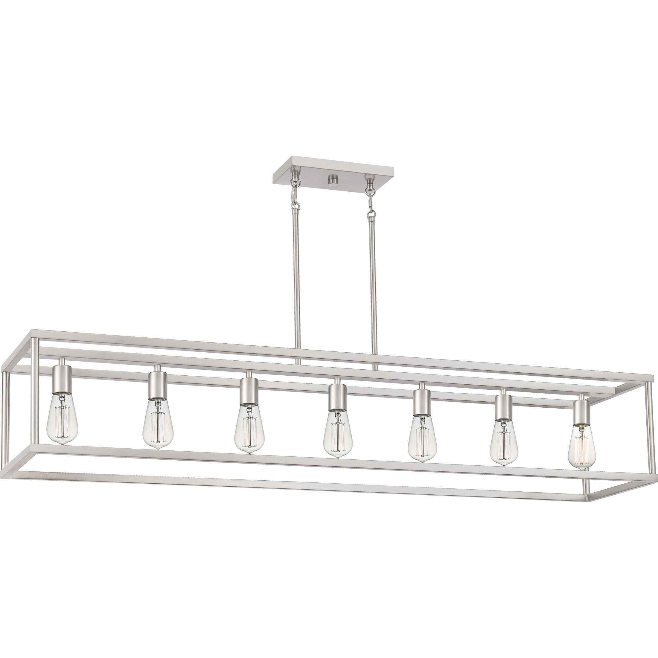 New Harbor 7 Light 52 inch Brushed Nickel Island Chandelier Ceiling Light