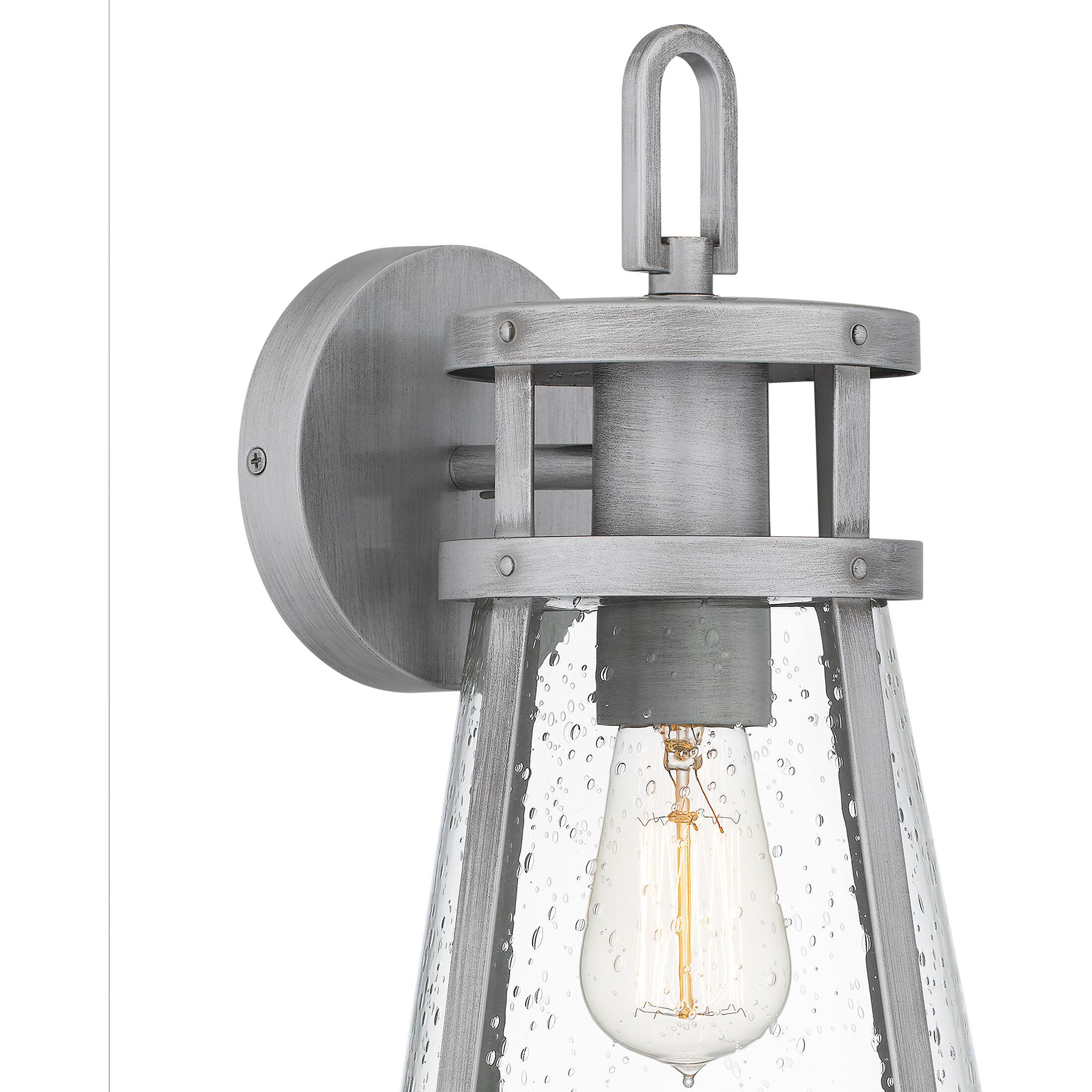 Barber 1 Light 15 inch Antique Brushed Aluminum Outdoor Wall Lantern