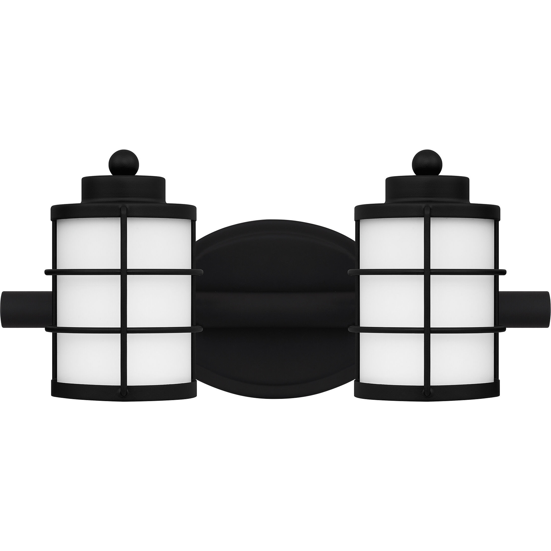 Hazlett 2 Light 15 inch Matte Black Bath Light Wall Light