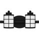 Hazlett 2 Light 15 inch Matte Black Bath Light Wall Light