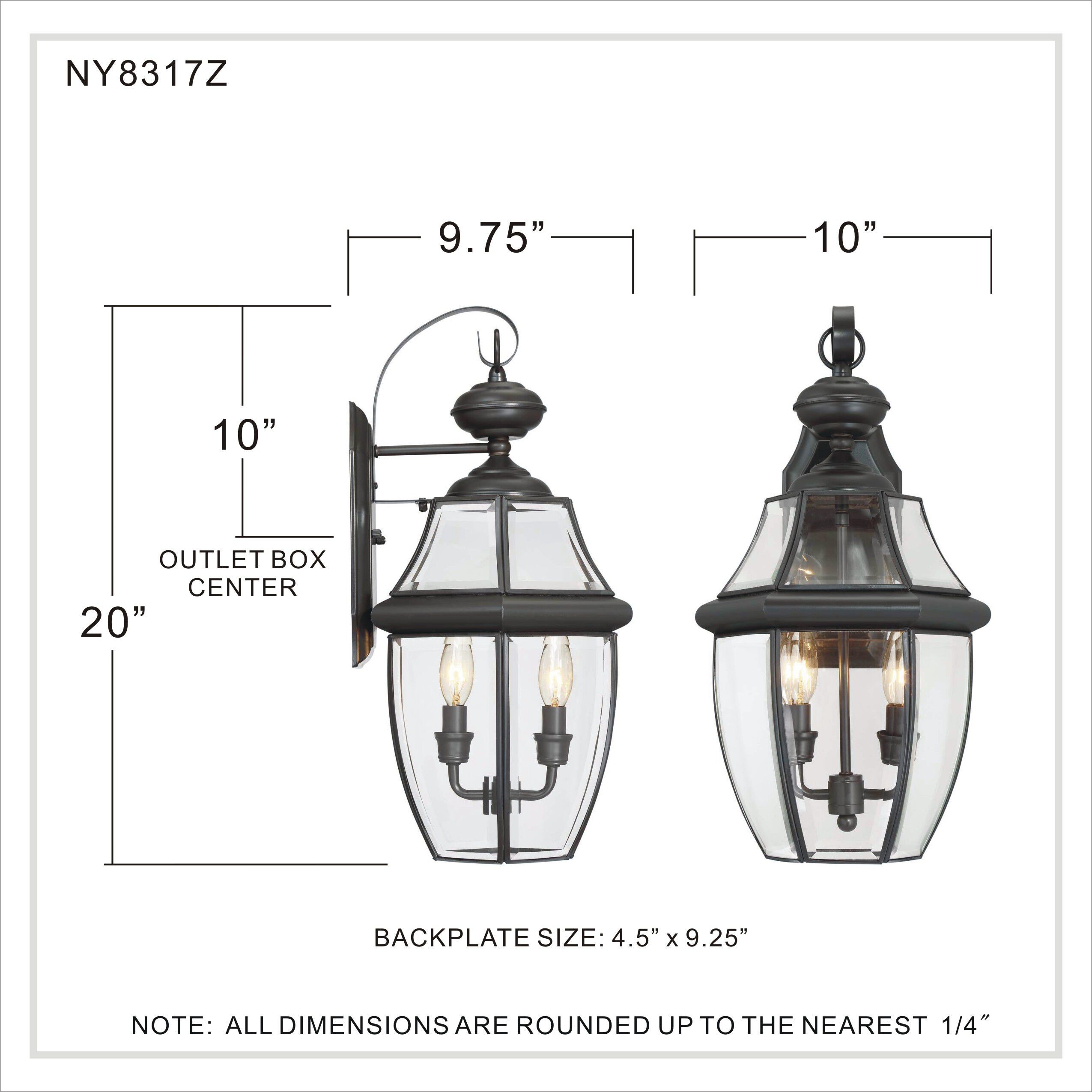 Newbury 2 Light 20 inch Medici Bronze Outdoor Wall Lantern