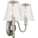 McKinney 2 Light 15.5 inch Brushed Nickel Bath Light Wall Light, Medium
