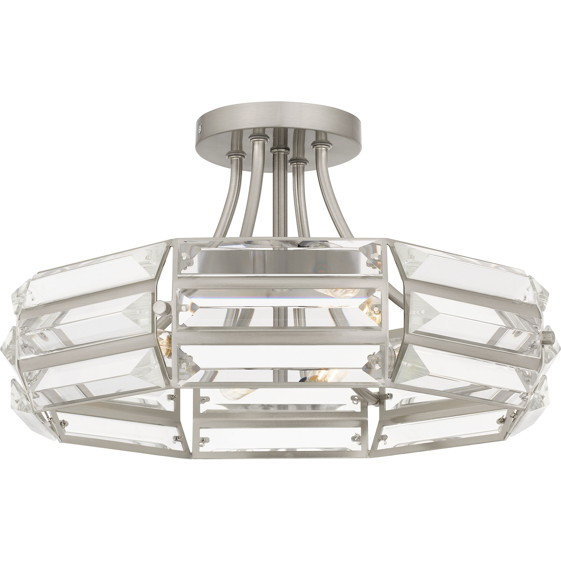 Padilla 4 Light 17 inch Brushed Nickel Semi-Flush Mount Ceiling Light, Medium