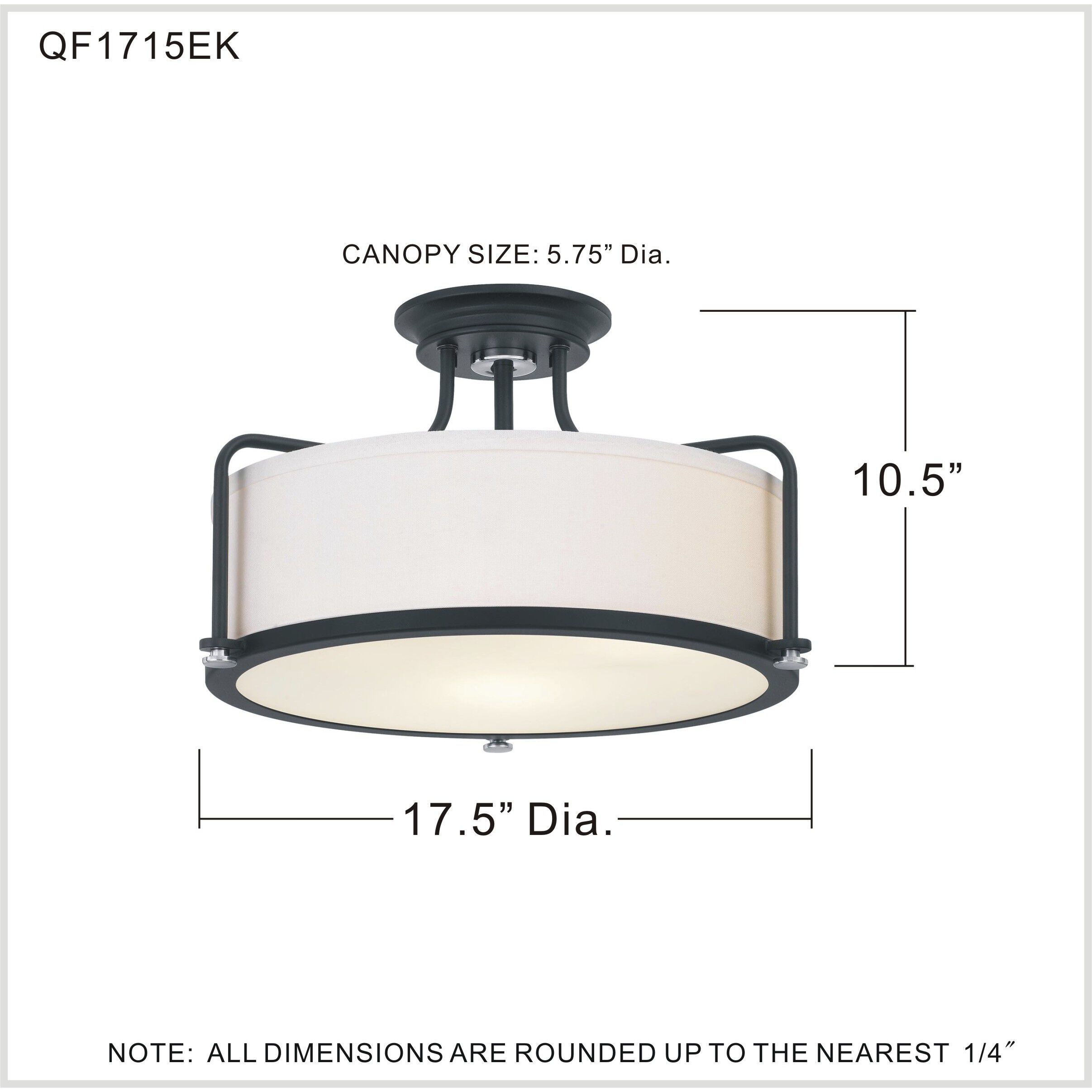 Rigel 3 Light 17.5 inch Earth Black Semi-Flush Mount Ceiling Light