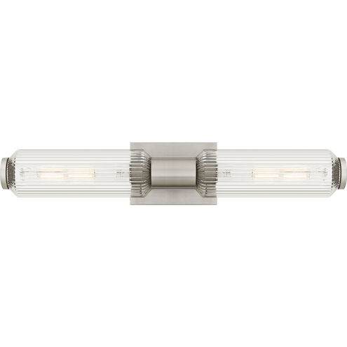 Hawes 2 Light 23.5 inch Brushed Nickel Bath Light Wall Light, Medium