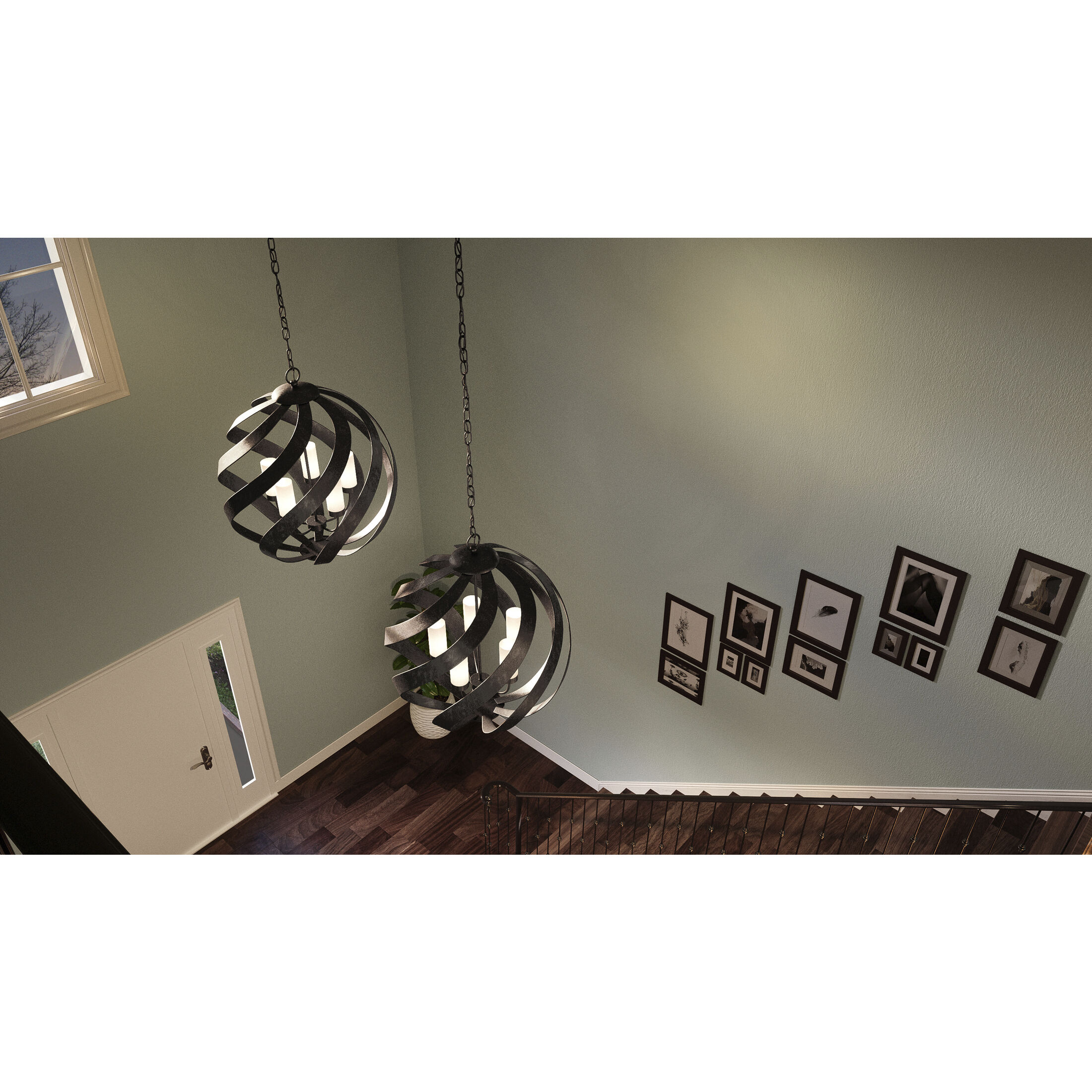 Blacksmith 5 Light 26 inch Old Black Finish Pendant Ceiling Light