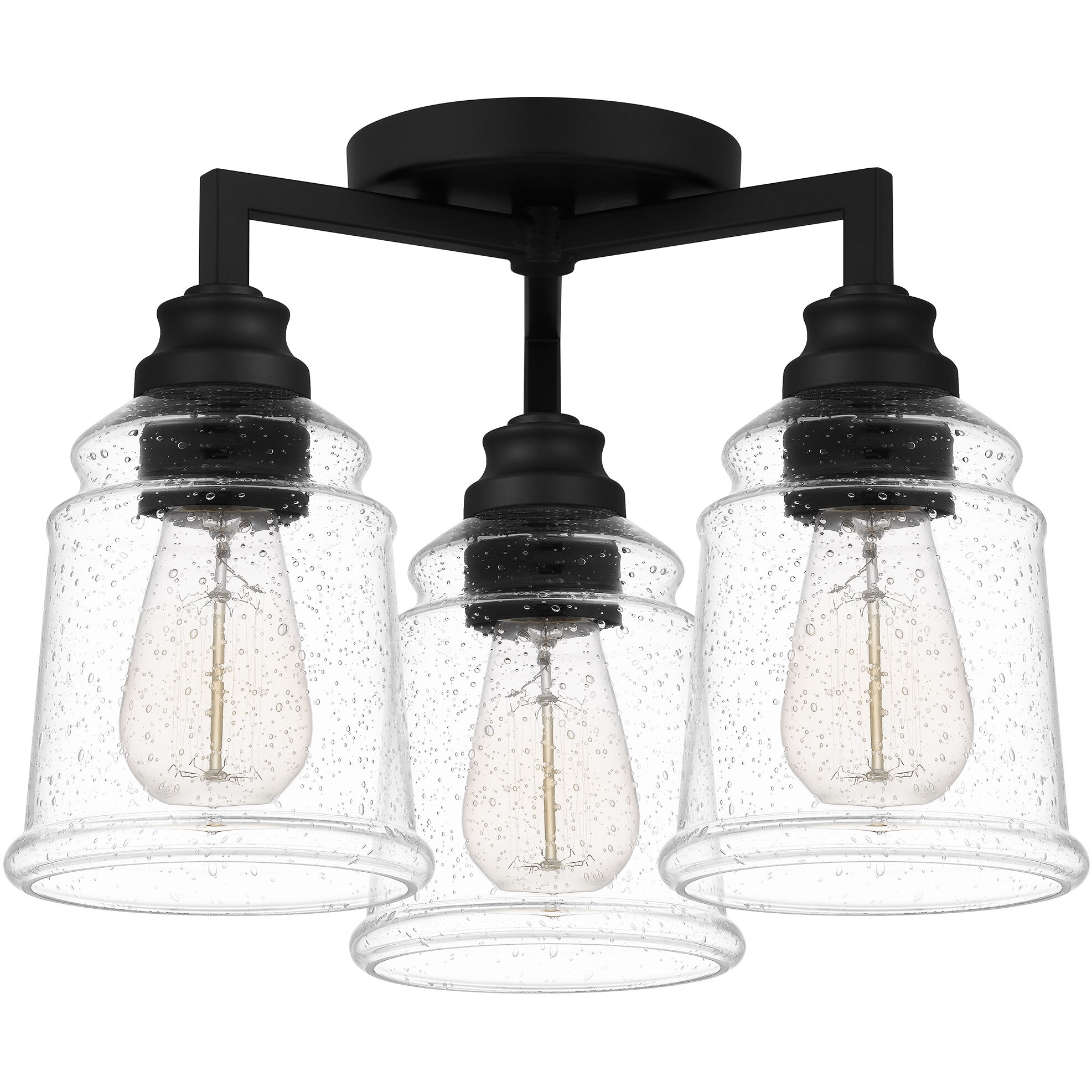 McIntire 3 Light 14 inch Matte Black Flush Mount Ceiling Light