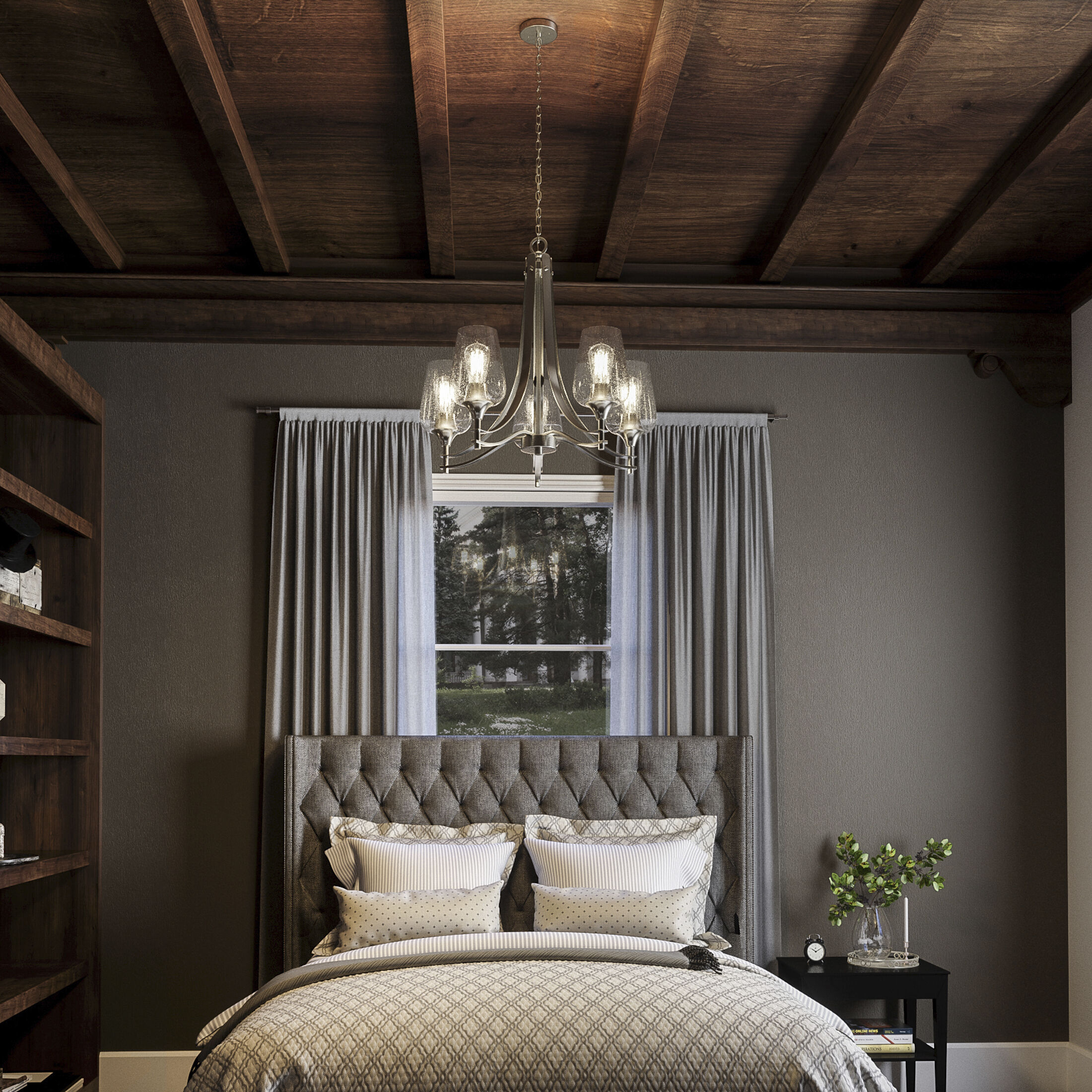 Towne 5 Light 25 inch Brushed Nickel Chandelier Ceiling Light