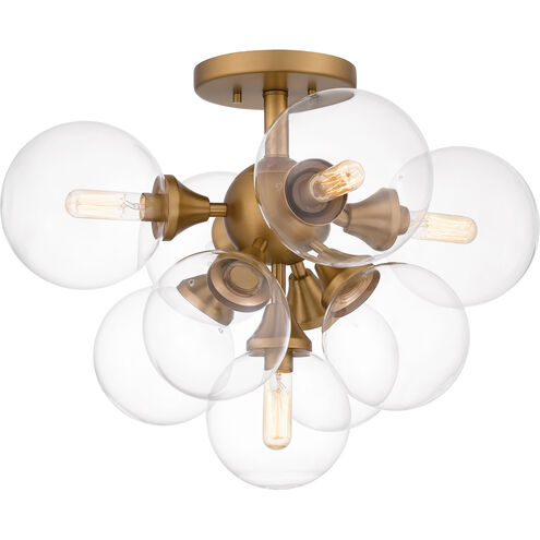 Glinda 5 Light 20 inch Brushed Weathered Brass Semi-Flush Mount Ceiling Light