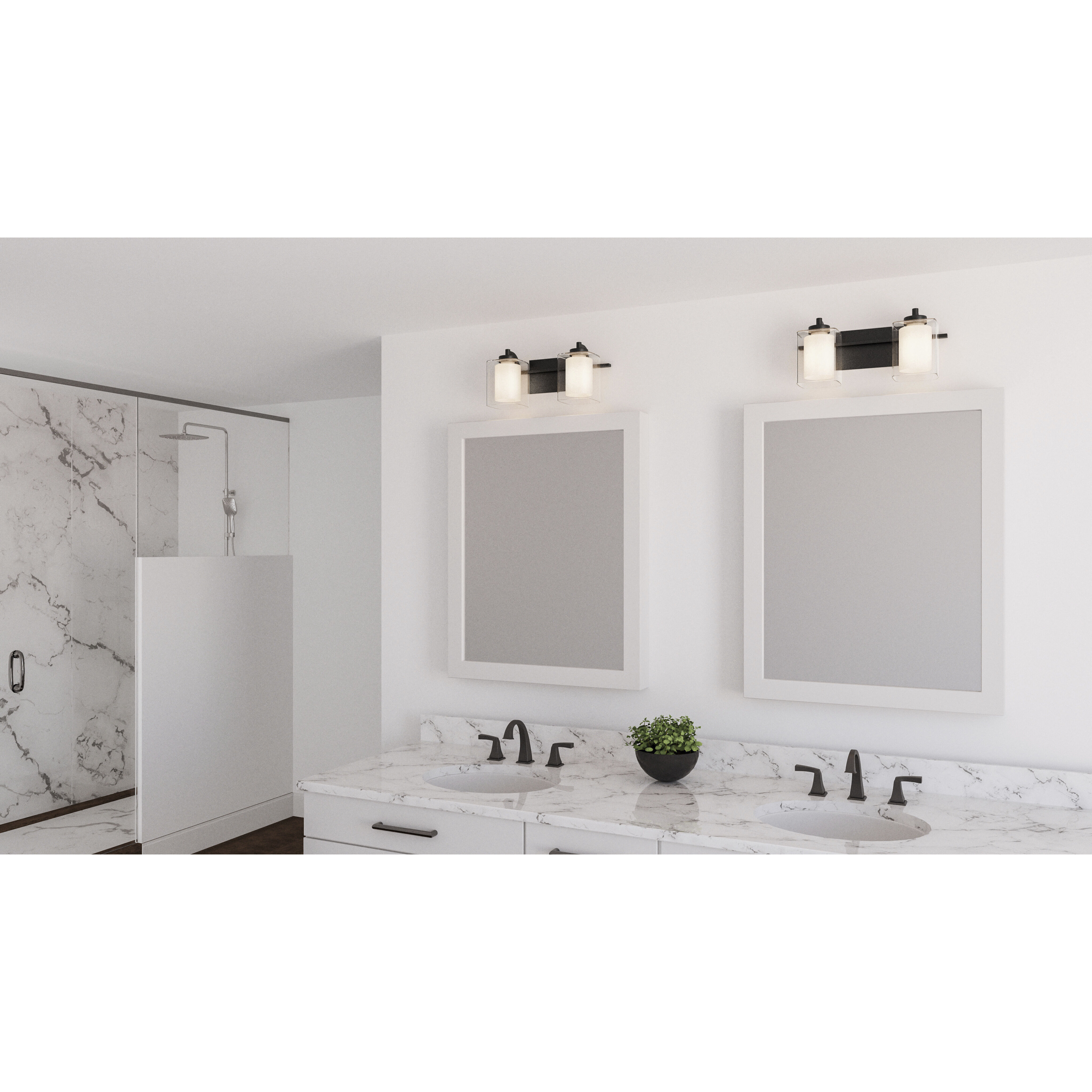 Kolt 2 Light 17 inch Matte Black Bath Light Wall Light