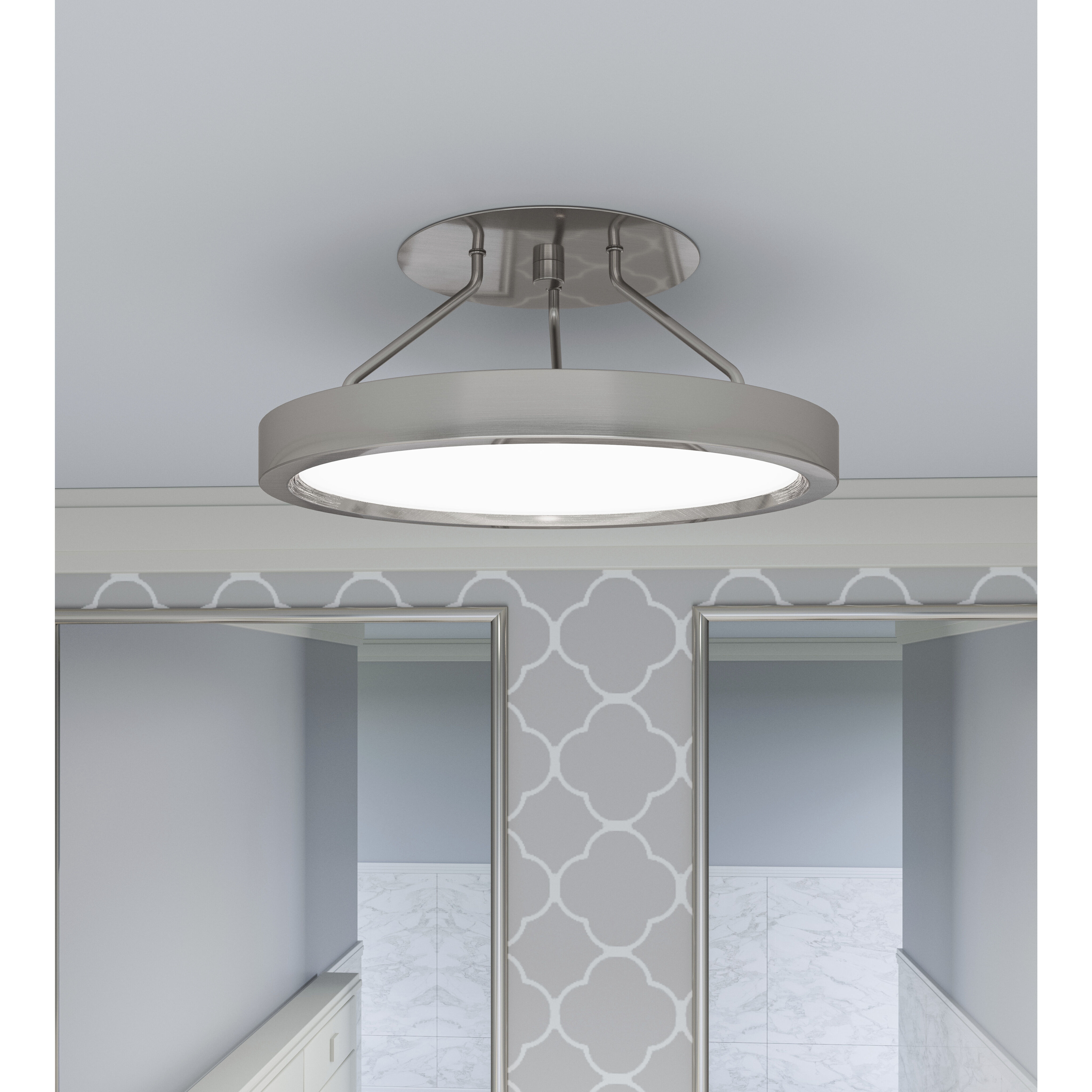 Outskirts LED 11 inch Brushed Nickel Semi-Flush Mount Ceiling Light