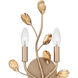 Heiress 2 Light 9.25 inch Bronze Gold ADA Wall Sconce Wall Light, Small