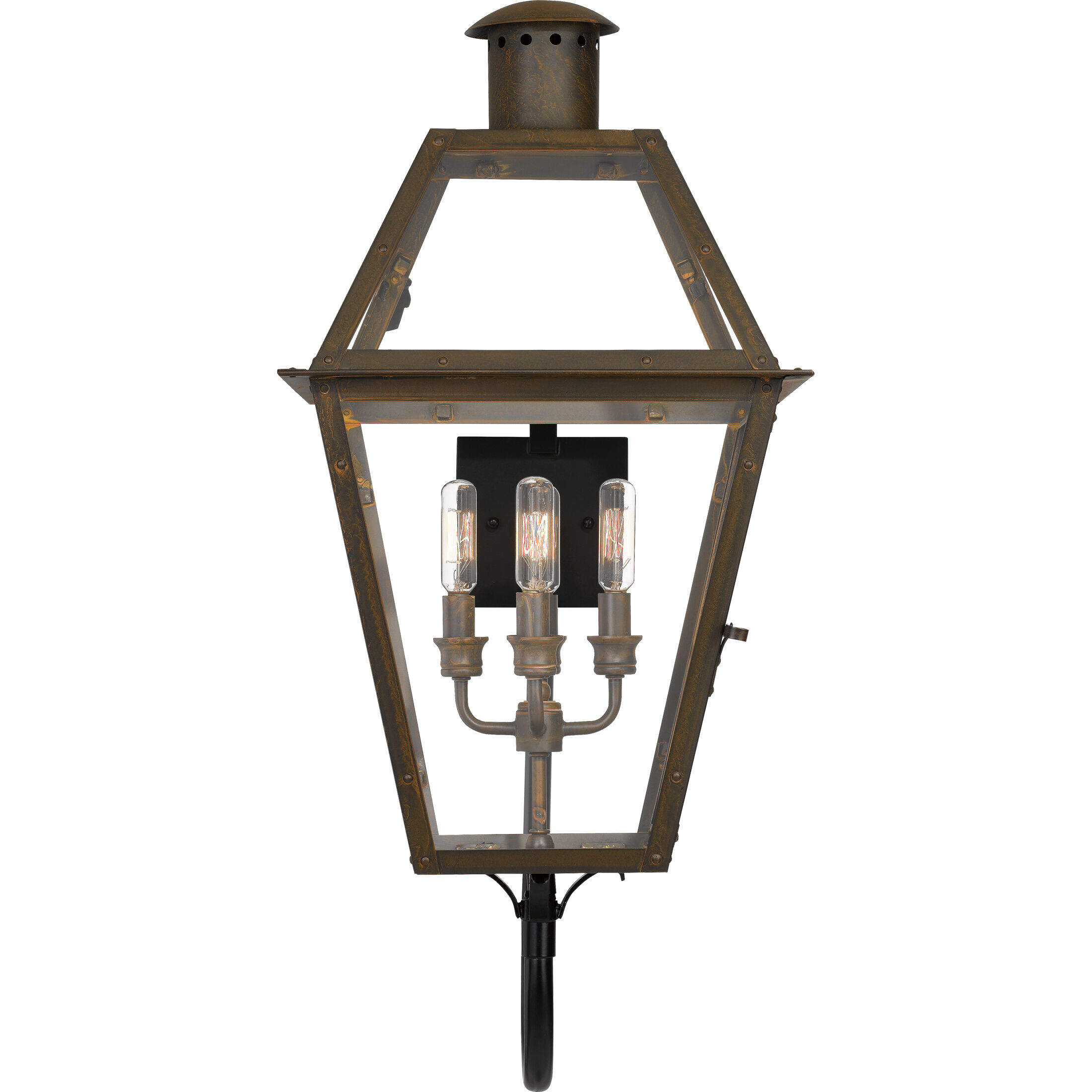 Rue De Royal 4 Light 30 inch Industrial Bronze Outdoor Wall Lantern