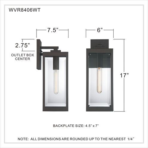Westover 1 Light 17 inch Western Bronze Outdoor Wall Lantern