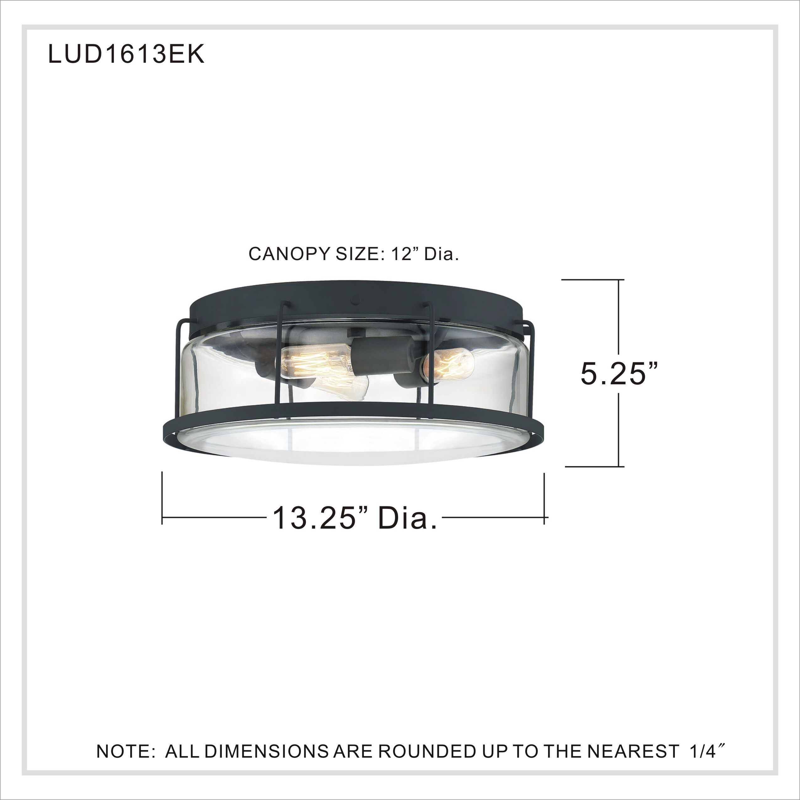 Ludlow 3 Light 13 inch Earth Black Semi-Flush Mount Ceiling Light