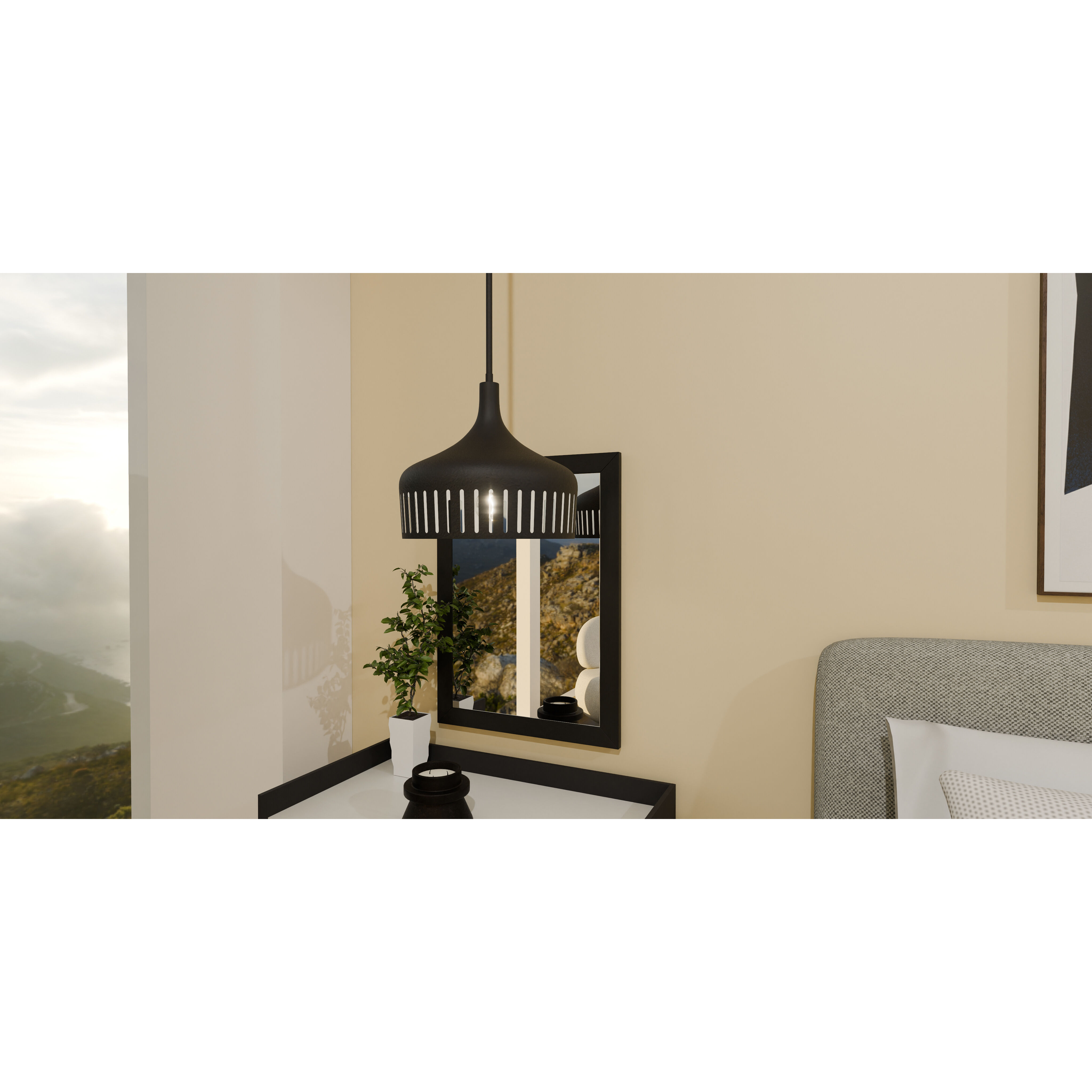 Keagan 1 Light 14 inch Matte Black Pendant Ceiling Light