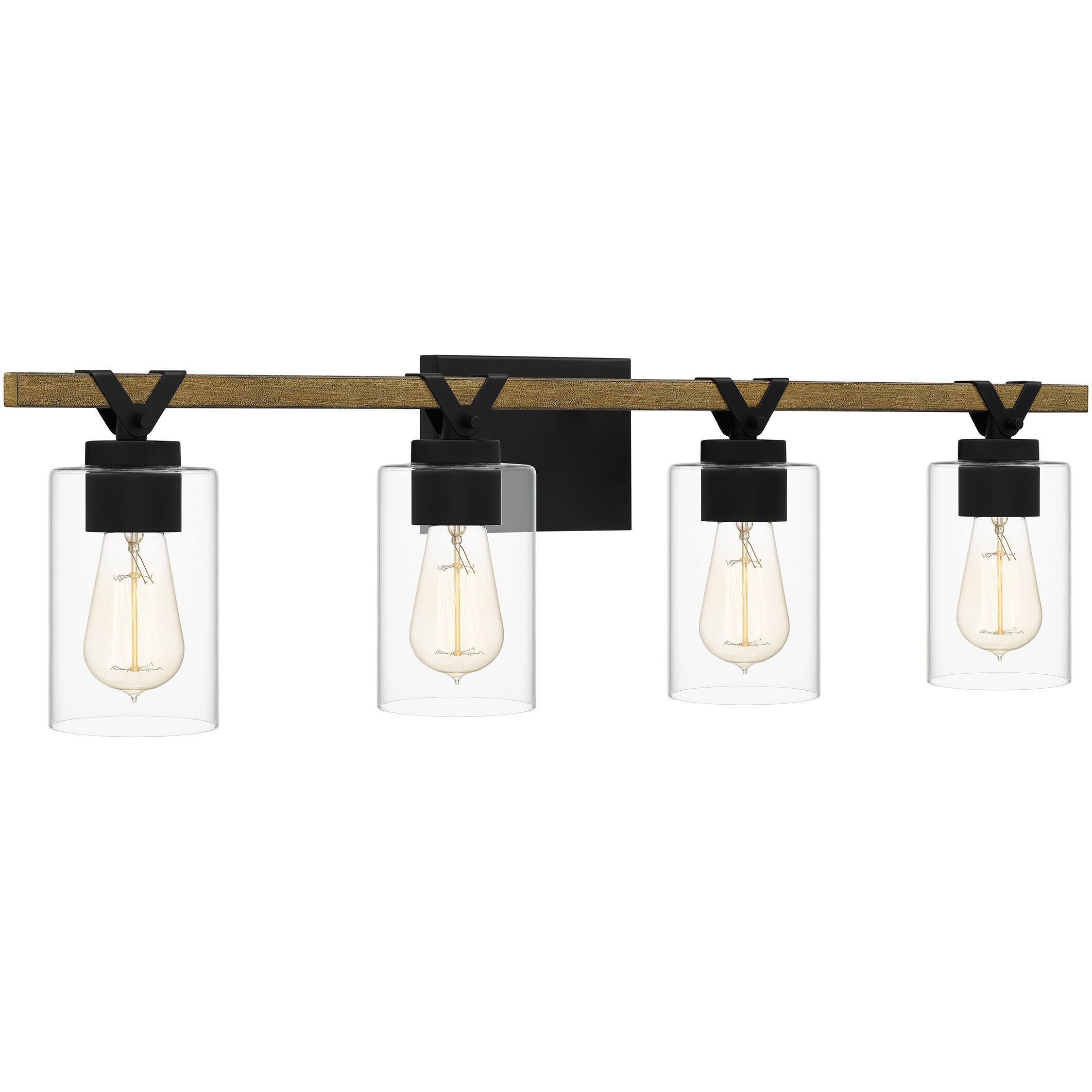 Devon Court 4 Light 32 inch Matte Black Bath Light Wall Light