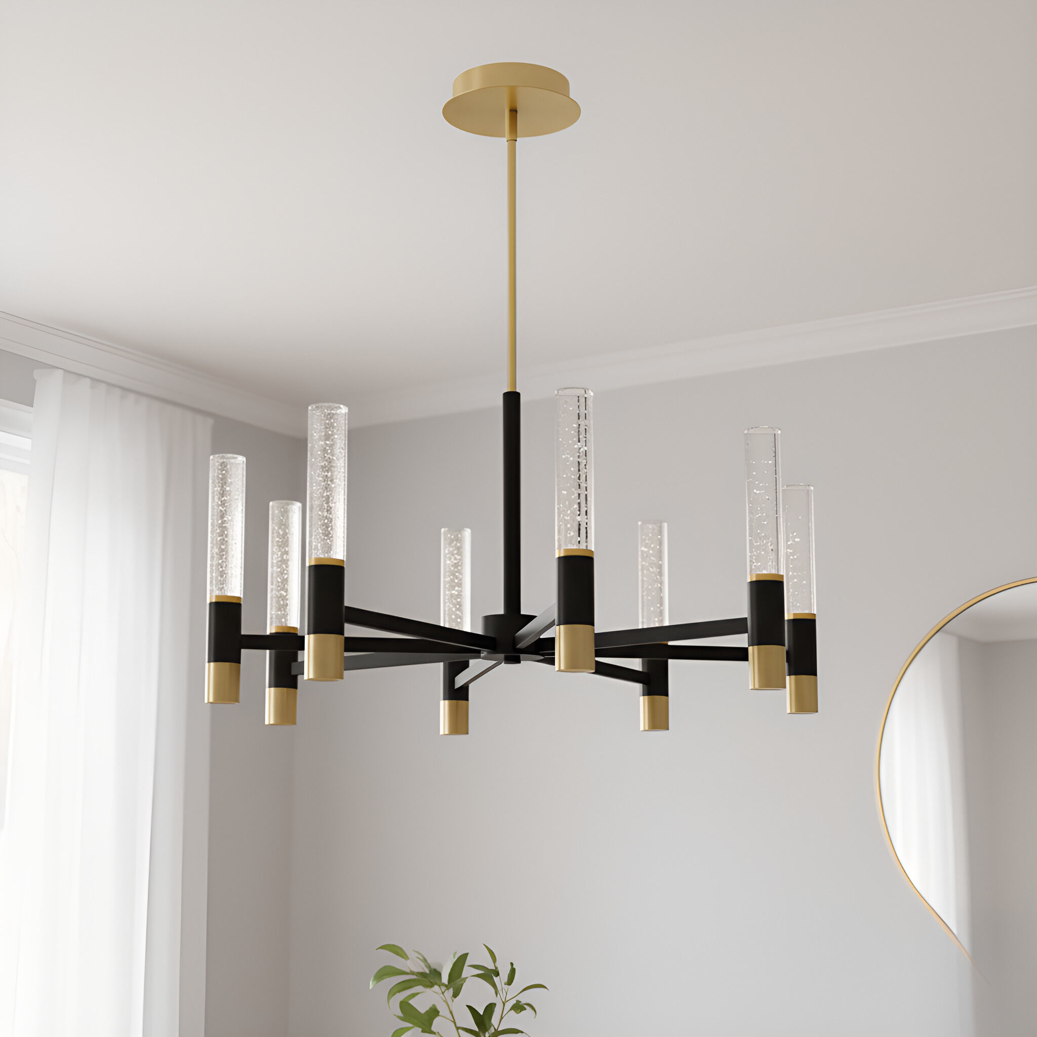 Davies 8 Light 32 inch Brushed Gold Chandelier Ceiling Light