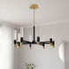 Davies 8 Light 32 inch Brushed Gold Chandelier Ceiling Light