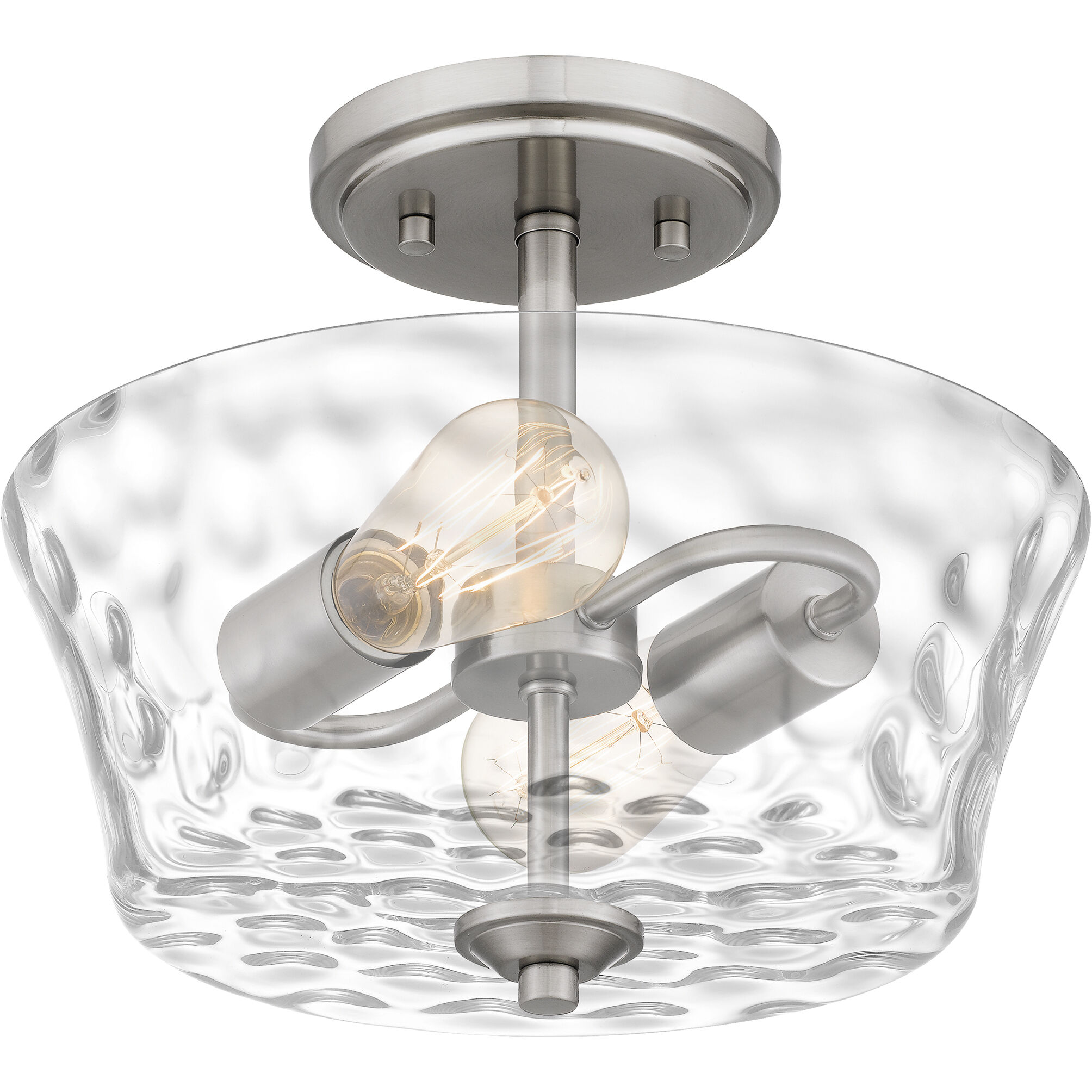 Acacia 2 Light 12 inch Brushed Nickel Semi-Flush Mount Ceiling Light