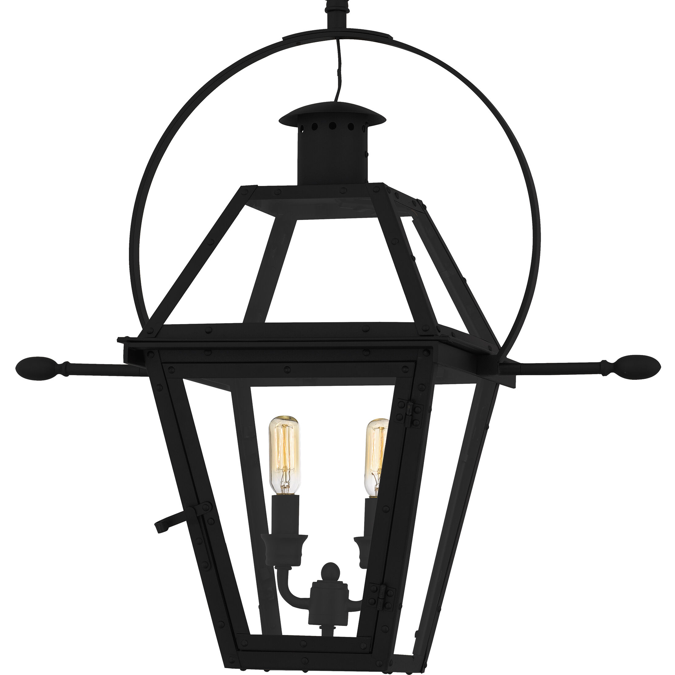 Rue De Royal 2 Light 21.25 inch Earth Black Outdoor Hanging Lantern, Large