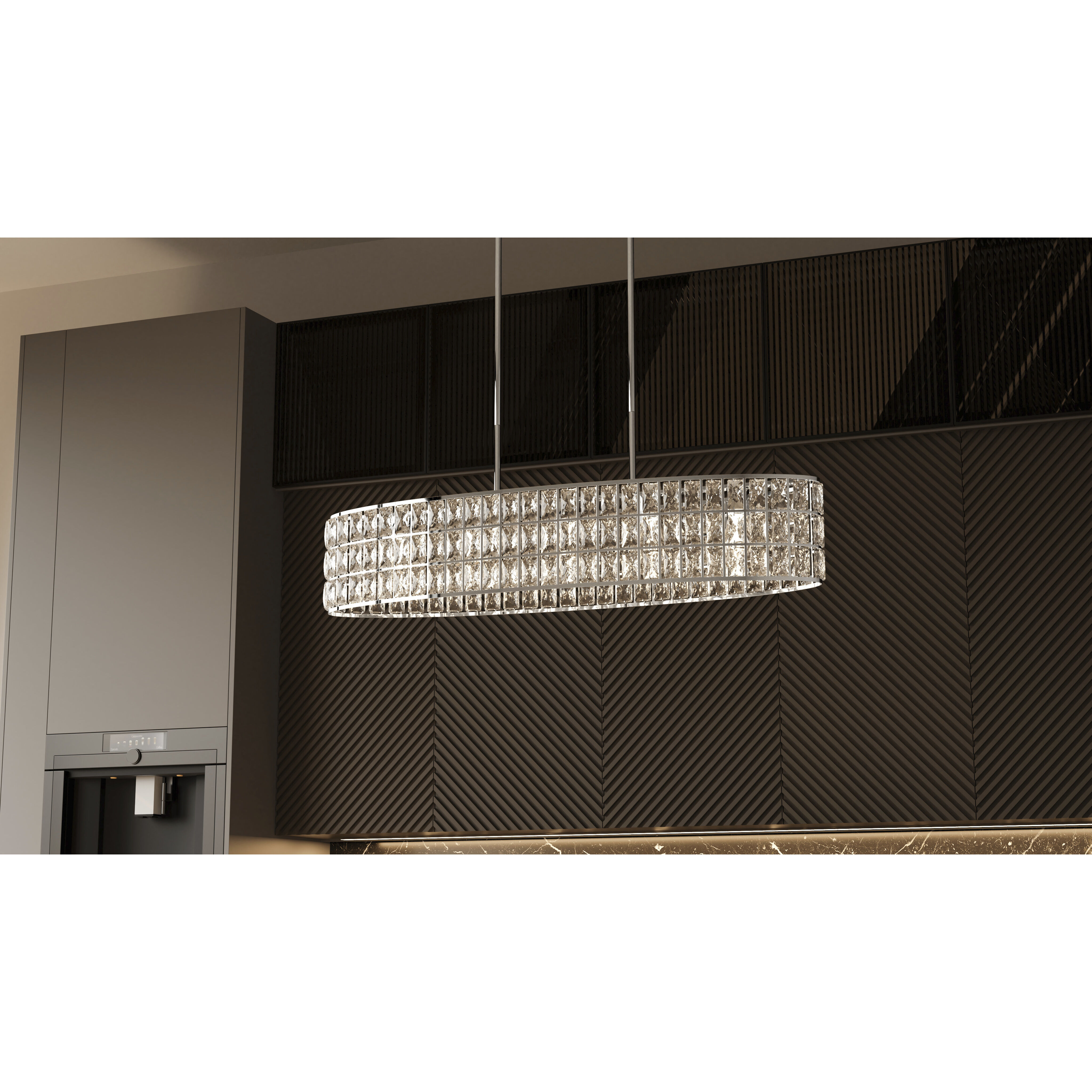 Gibson 5 Light 42 inch Polished Chrome Linear Chandelier Ceiling Light, Medium