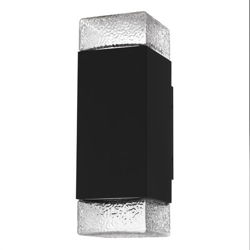 Saxton LED 14 inch Matte Black Outdoor Wall Lantern, Medium
