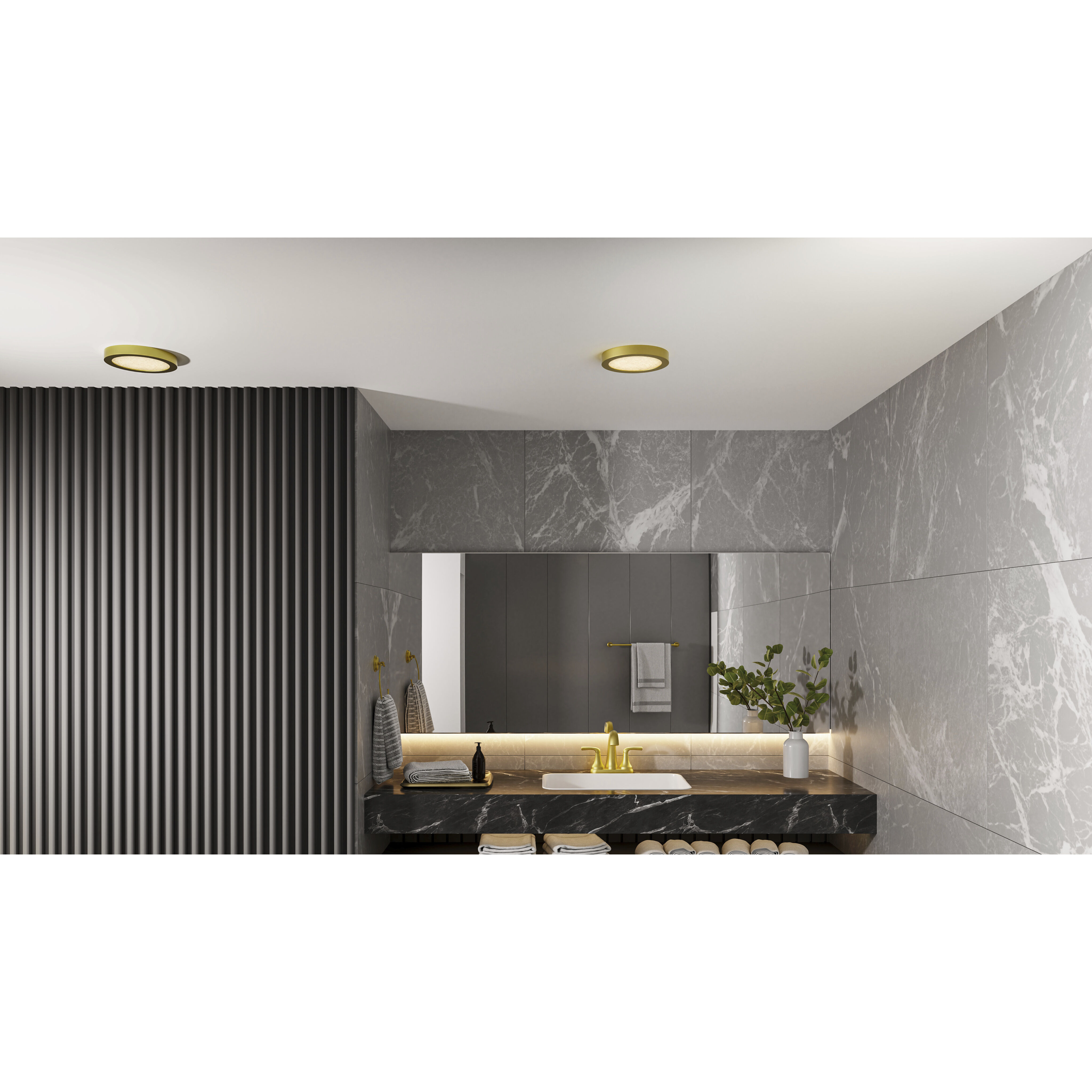 Outskirts LED 7.5 inch Brushed Gold Flush Mount Ceiling Light, Small