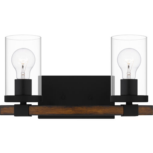 Nottinghill 2 Light 15 inch Matte Black Bath Light Wall Light