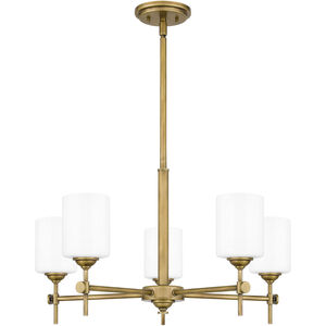 Aria 5 Light 26 inch Weathered Brass Chandelier Ceiling Light