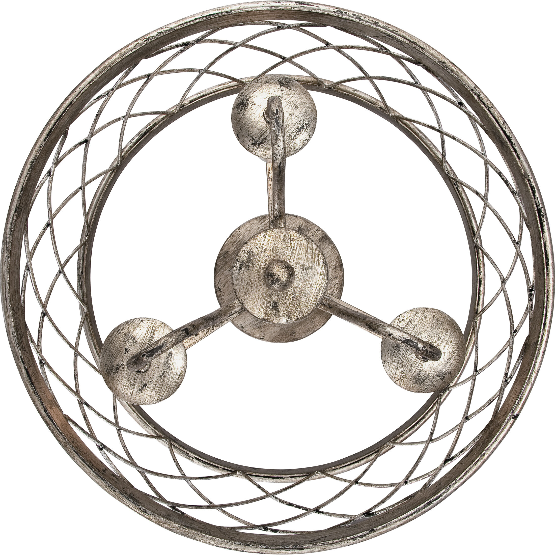 Dury 3 Light 14.5 inch Century Silver Leaf Semi-Flush Mount Ceiling Light