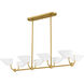 Penley 8 Light 42 inch Brushed Gold Linear Chandelier Ceiling Light, Medium